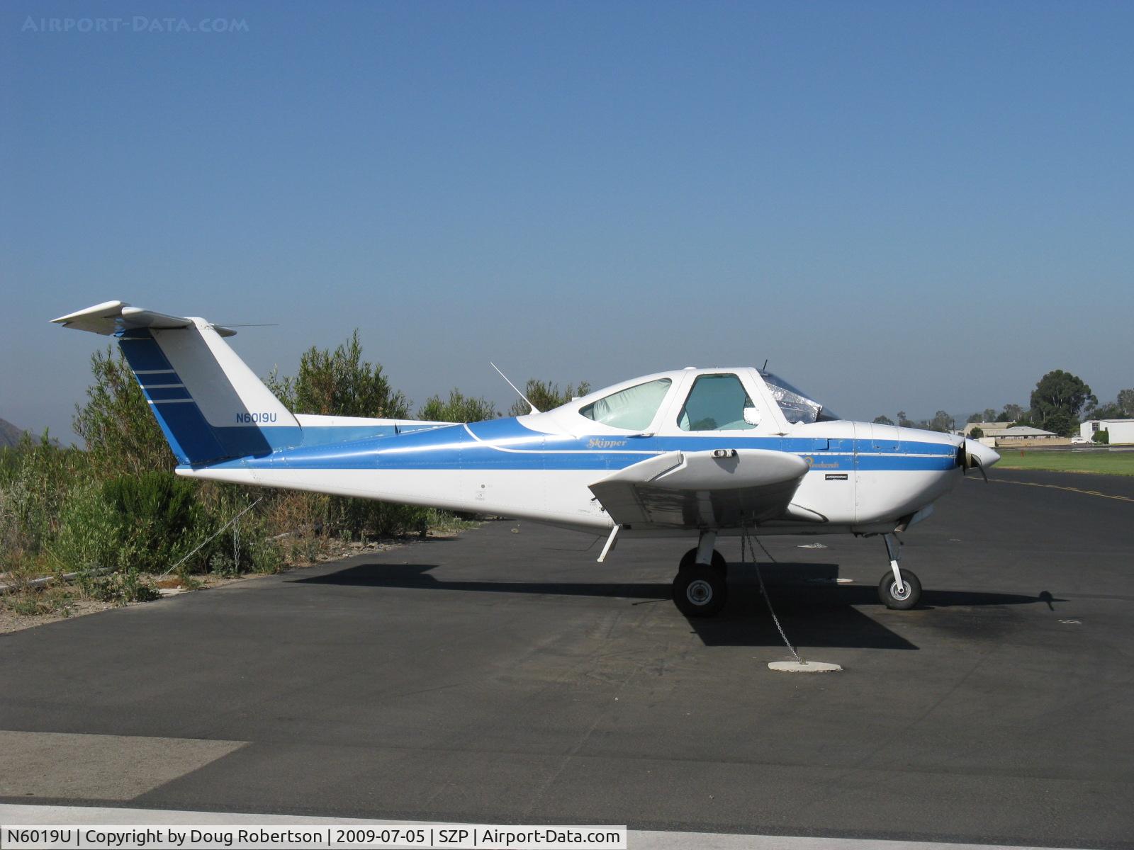 N6019U, 1979 Beech 77 Skipper C/N WA-8, 1979 Beech 77 SKIPPER, Lycoming O-235-L2C 115 Hp, GA(W)-1 airfoil, designed for and originally used by Beech Aero Center flying clubs for ab initio flight training.