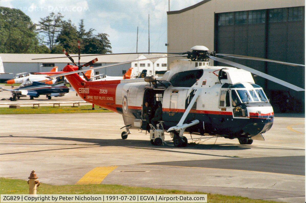 ZG829, 1989 Westland Sea King Mk.4X C/N WA829, Sea King Mk.4X, callsign Tester 57, of the Empire Test Pilots School at the 1991 Intnl Air Tattoo at RAF Fairford.