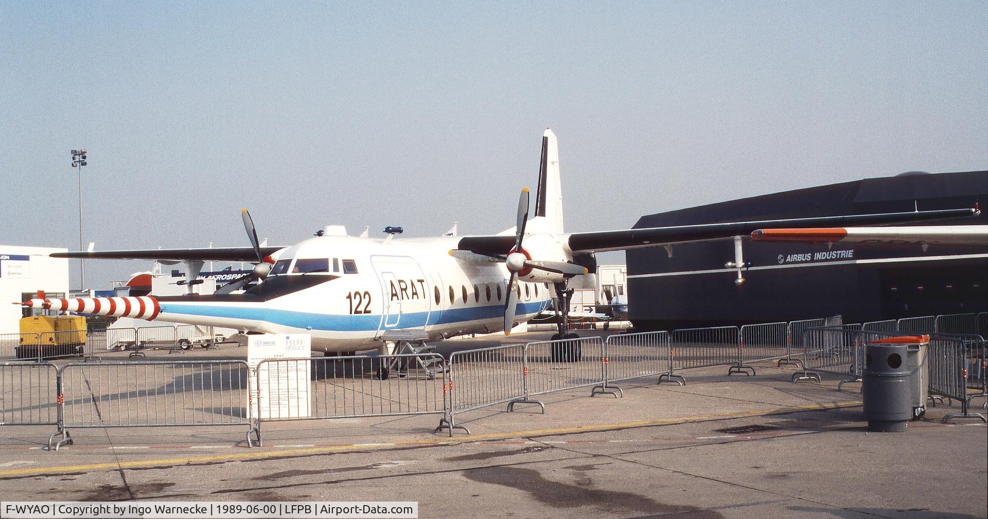 F-WYAO, 1959 Fokker F-27-700 Friendship C/N 10127, Fokker F.27 Friendship meteorological research aircraft at the Aerosalon 1989 Paris