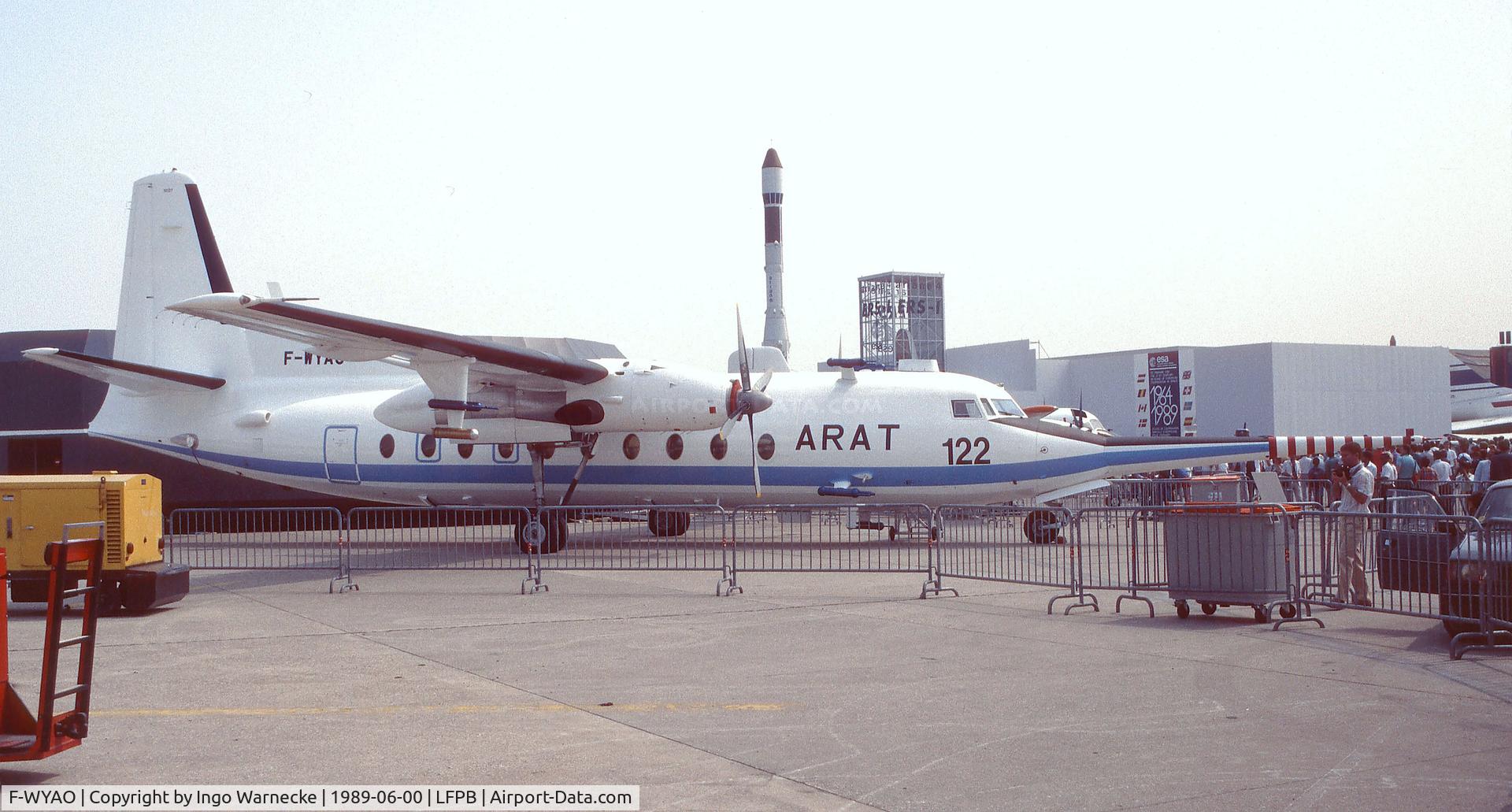 F-WYAO, 1959 Fokker F-27-700 Friendship C/N 10127, Fokker F.27 Friendship meteorological research aircraft at the Aerosalon 1989 Paris