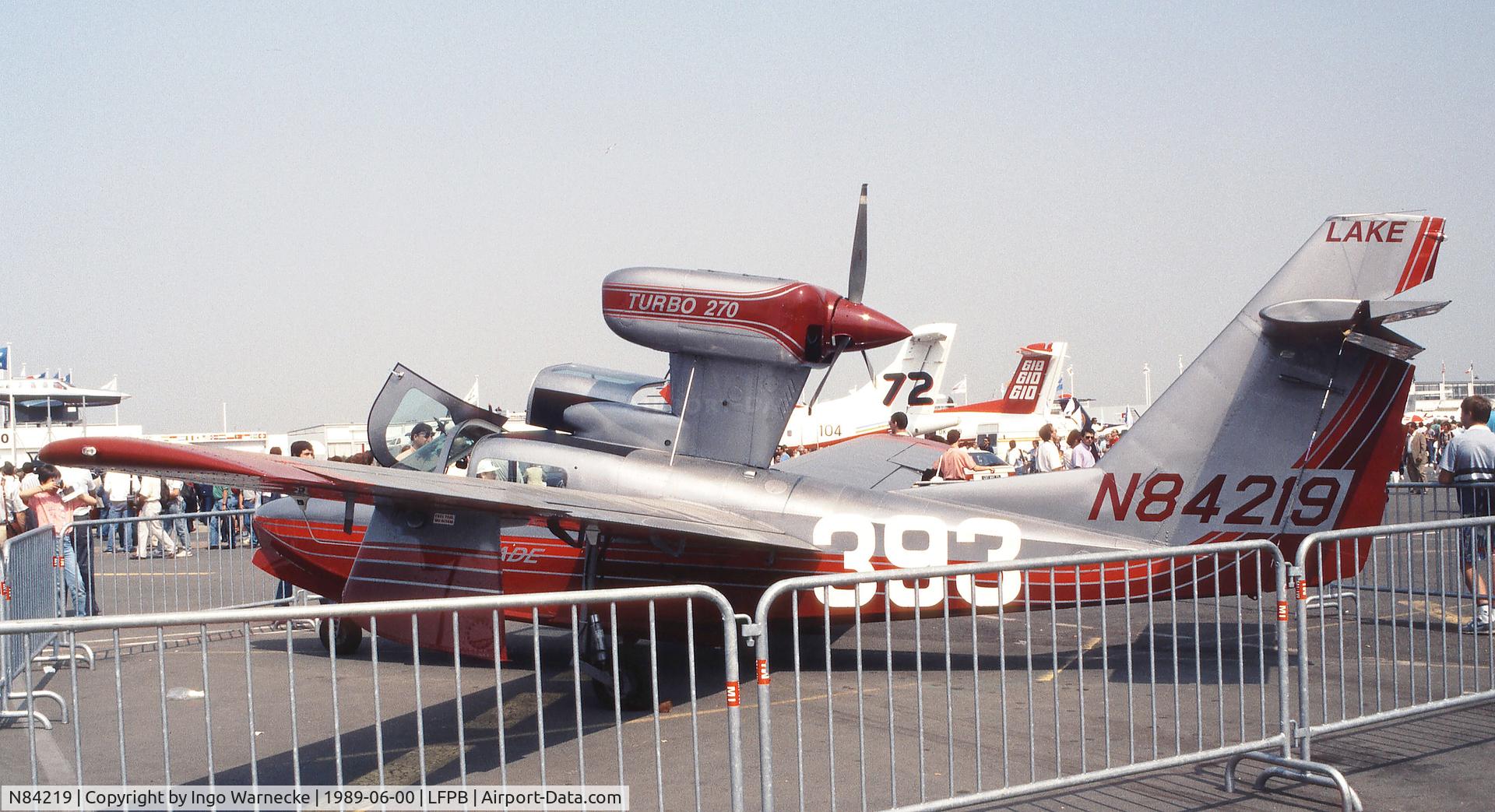 N84219, 1989 Aerofab Inc LA-270 Turbo Renegade C/N 88, Lake Turbo 270 Renegade at the Aerosalon 1989 Paris