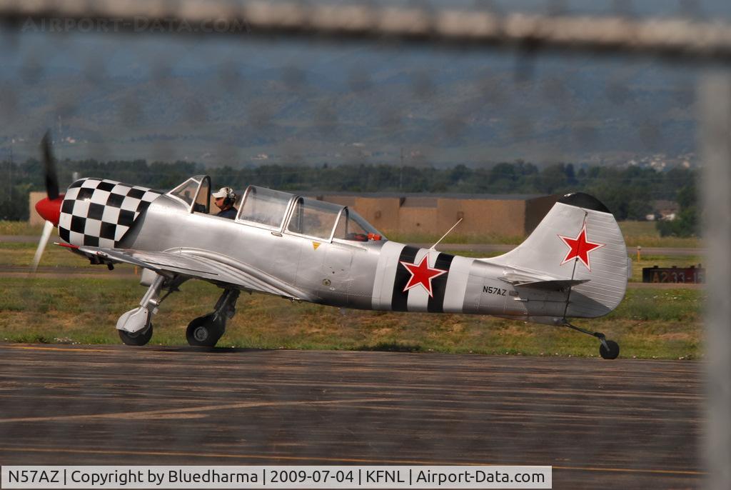 N57AZ, 2003 Yakovlev (Aerostar) Yak-52TW C/N 0312506, Taxi by.