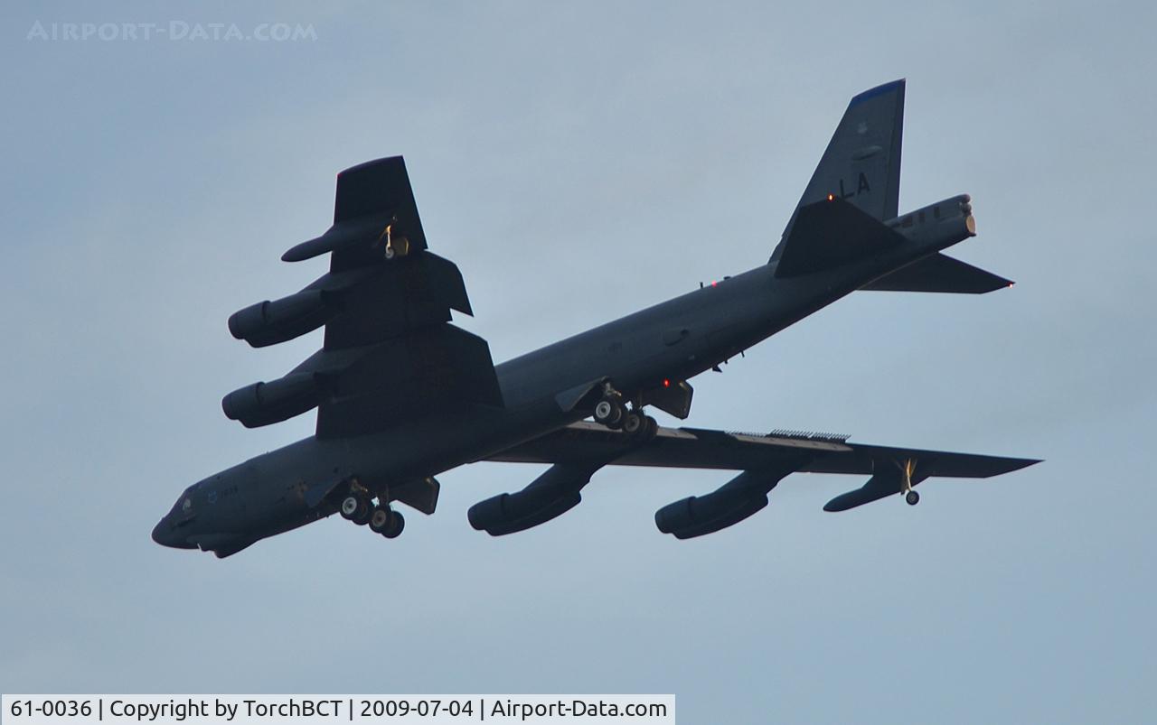 61-0036, 1961 Boeing B-52H Stratofortress C/N 464463, Barksdale based 20th BS Stratofortress flyby during Thunder over Cedar Creek Lake 09.