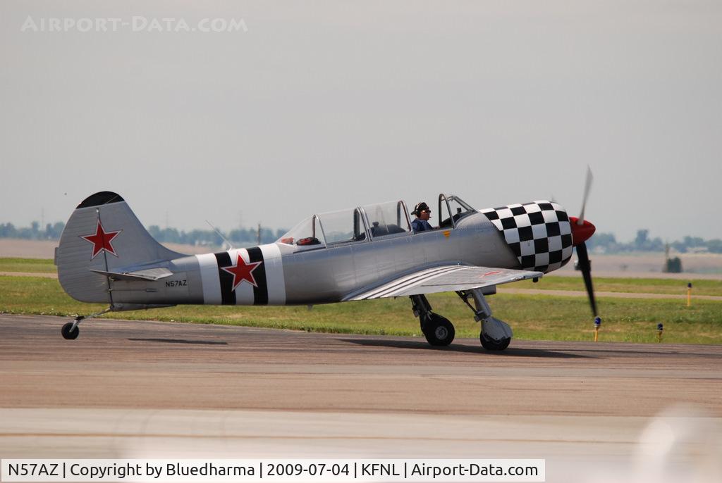 N57AZ, 2003 Yakovlev (Aerostar) Yak-52TW C/N 0312506, Taxi by.