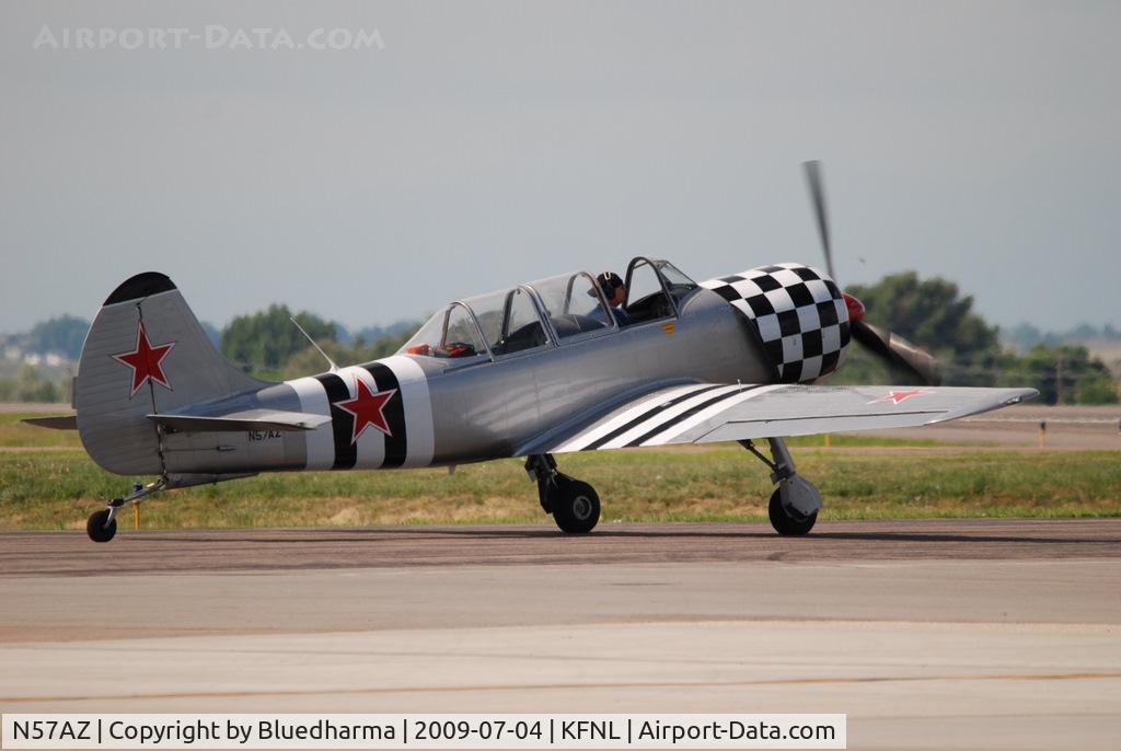 N57AZ, 2003 Yakovlev (Aerostar) Yak-52TW C/N 0312506, Taxi by.