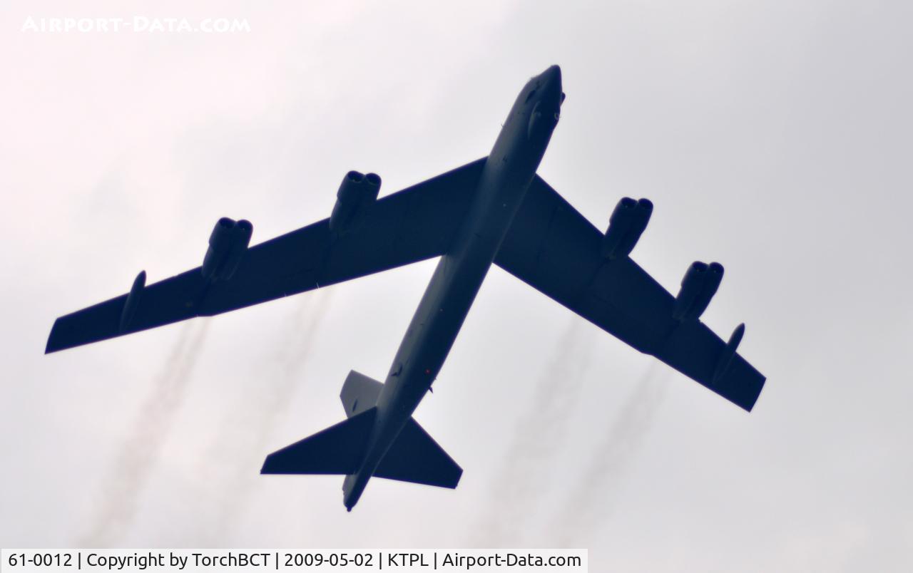 61-0012, 1961 Boeing B-52H Stratofortress C/N 464439, Barksdale based 11th BS Stratofortress beneath the low clouds at Central Texas Airshow 09.