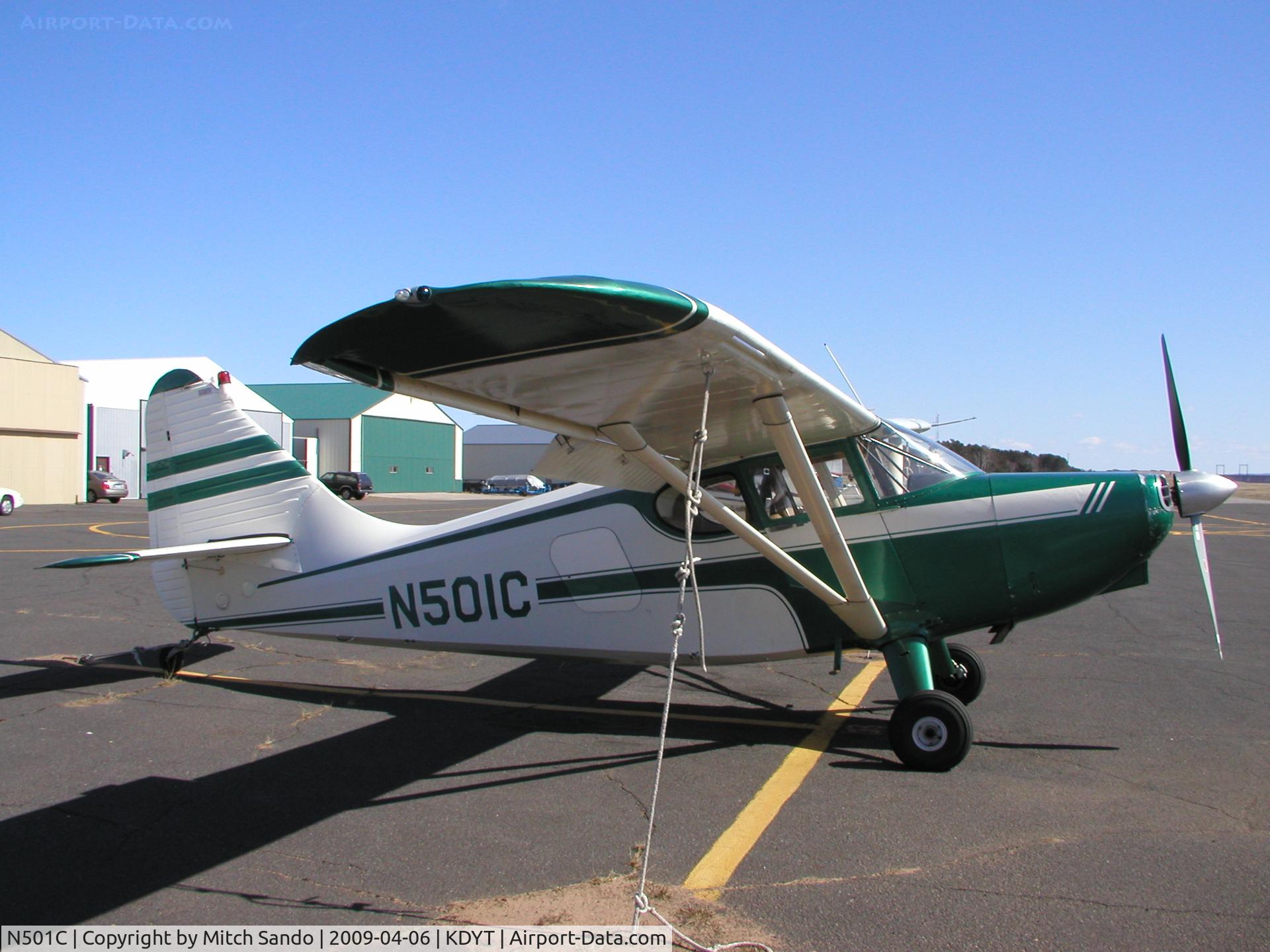 N501C, 1947 Stinson 108-3 Voyager C/N 108-3501, Parked on the ramp at Sky Harbor.