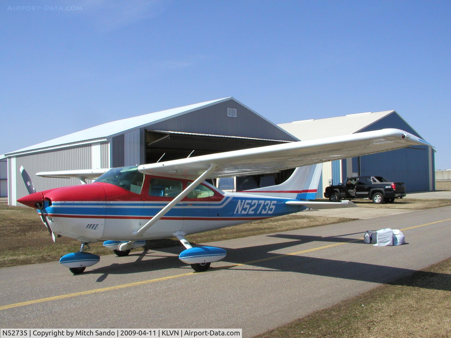 N52735, 1974 Cessna 182P Skylane C/N 18262806, Parked outside the hangar.