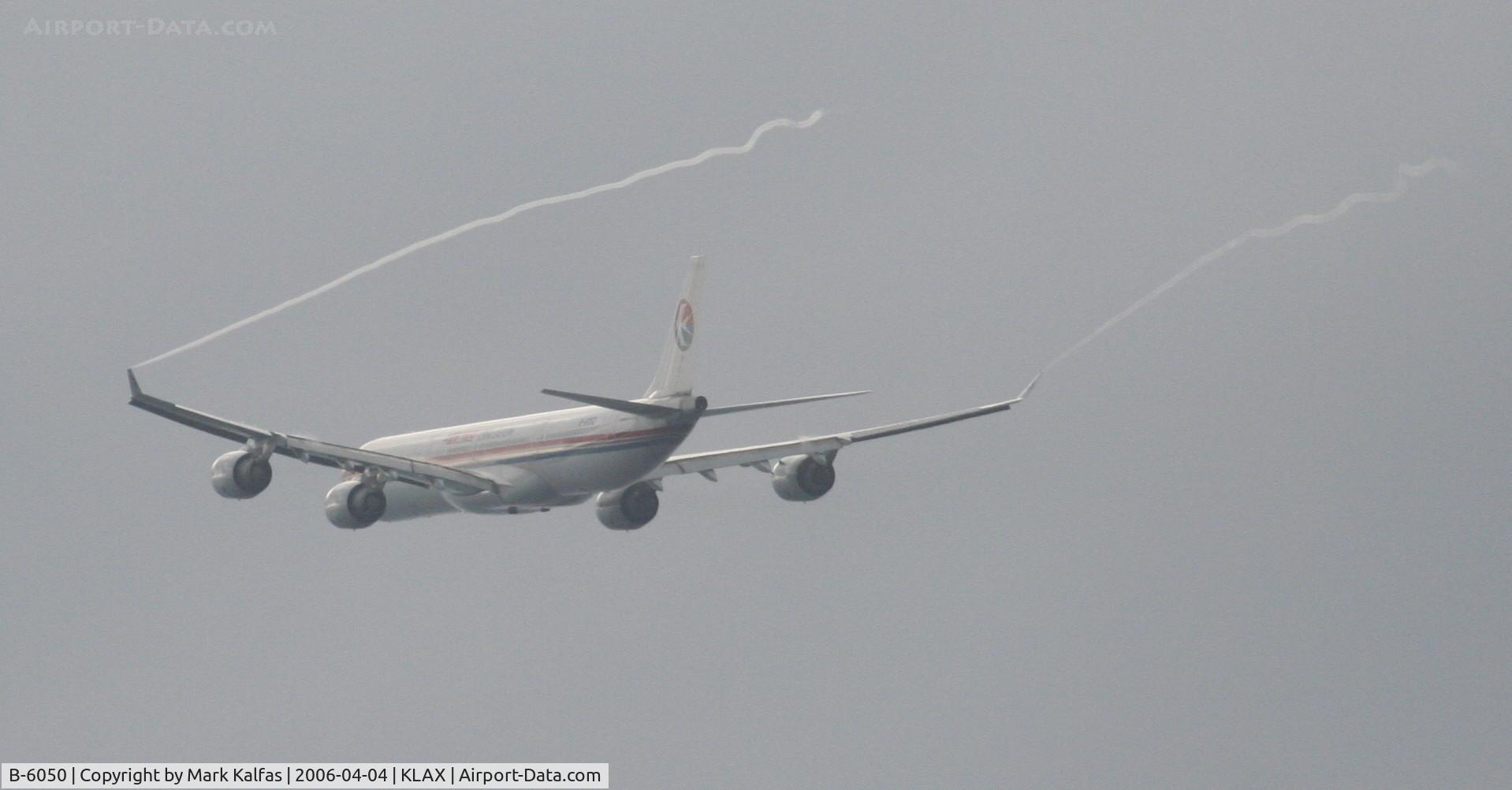 B-6050, 2002 Airbus A340-642 C/N 468, China Eastern Airbus A340-642, KLAX, 25R departure