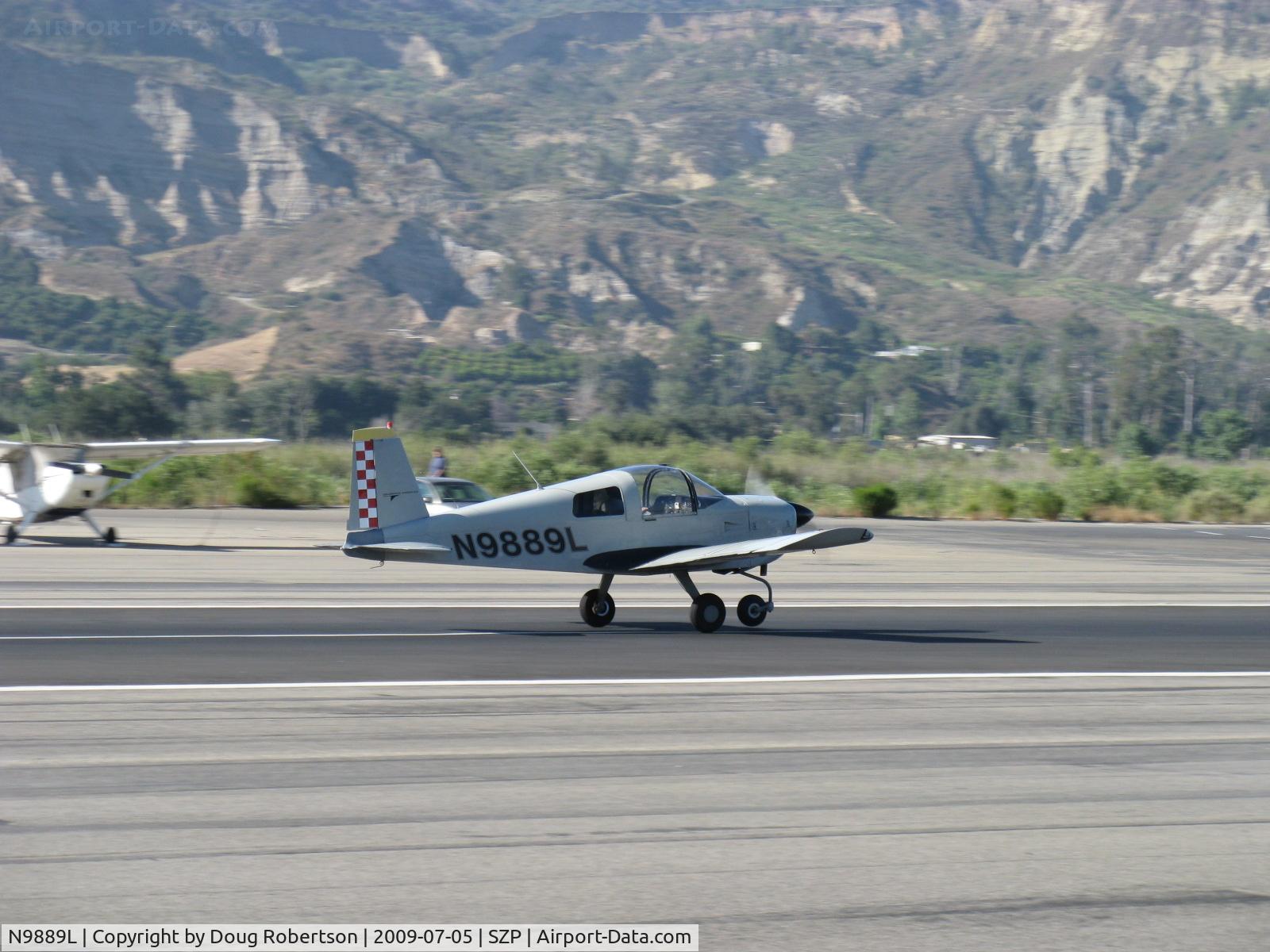 N9889L, 1975 Grumman American AA-1B Trainer C/N AA1B-0489, 1975 Grumman American AA-1B TRAINER, Lycoming O-235 108 Hp, takeoff roll Rwy 22