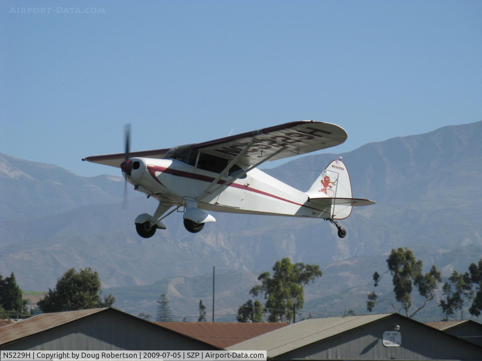 N5229H, 1949 Piper PA-16 Clipper C/N 16-33, 1949 Piper PA-16 CLIPPER 'Little Devil', Lycoming O-290 135 Hp, takeoff climb Rwy 22
