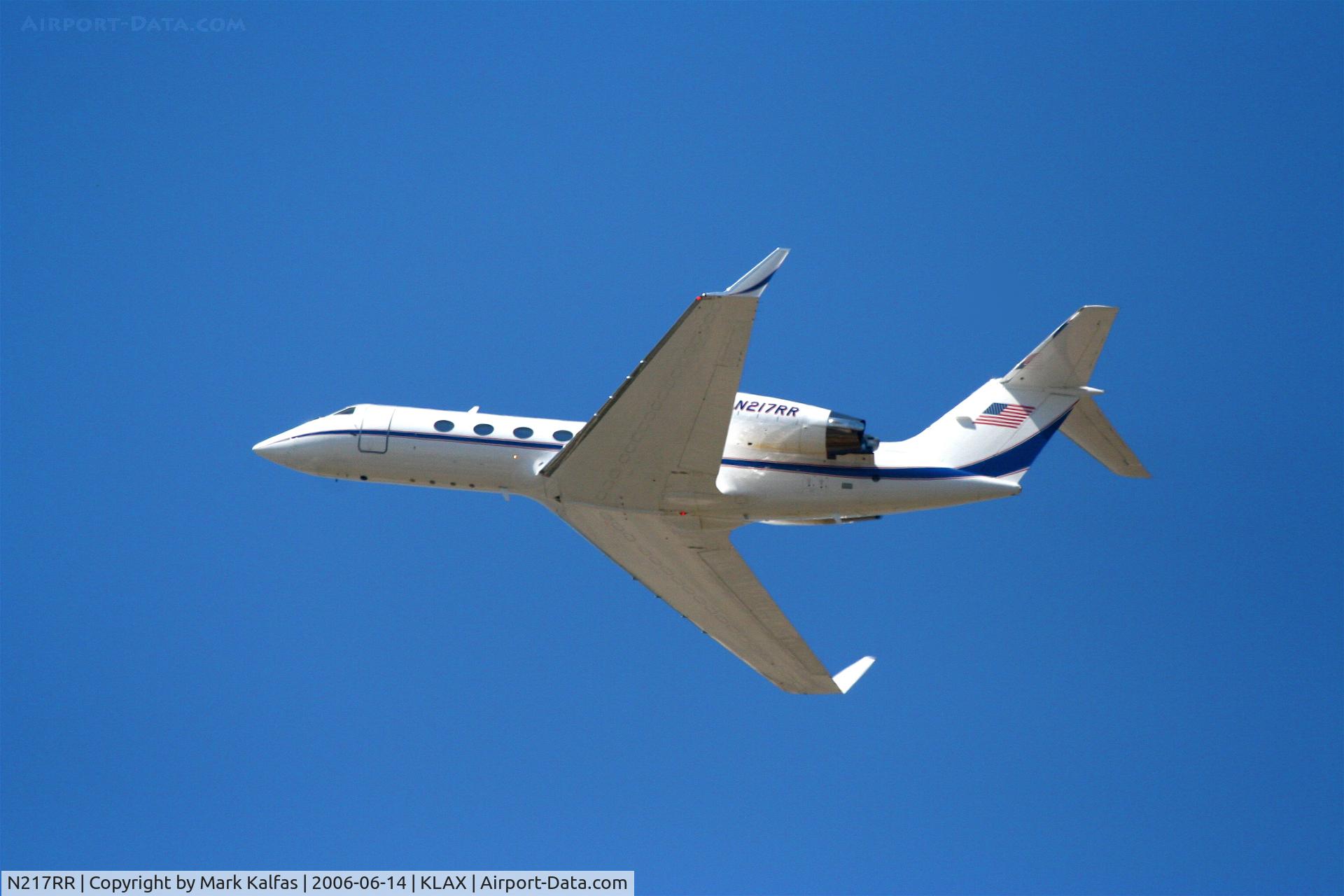 N217RR, 1987 Gulfstream Aerospace G-IV C/N 1042, Rutter Aviation, N217RR, GIV 25R depature KLAX