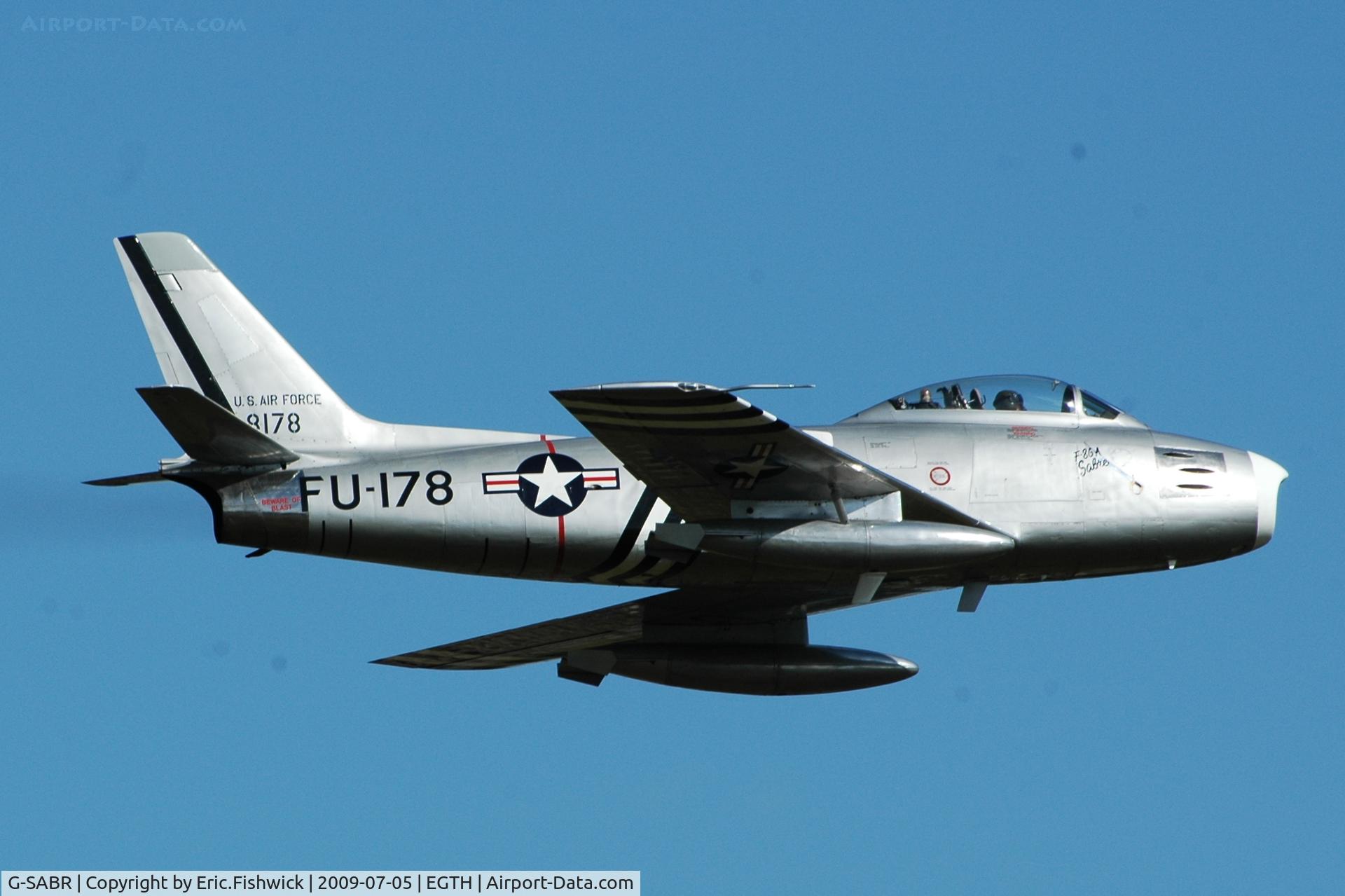 G-SABR, 1948 North American F-86A Sabre C/N 151-083 (151-43547), 42. 48-178 at the Shuttleworth Military Pagent air Display July 09