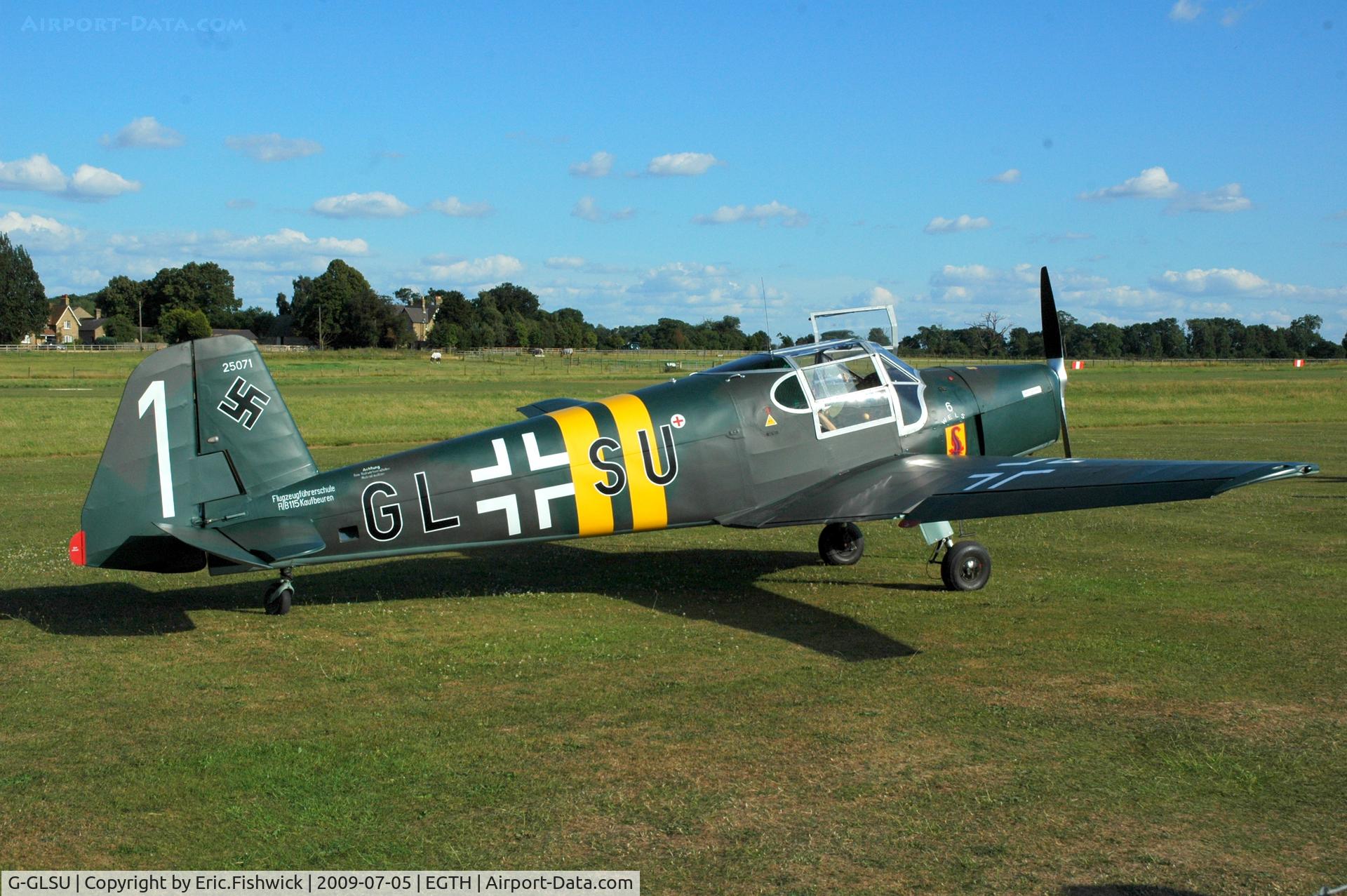 G-GLSU, 1945 Bucker Bu-181B-1 Bestmann C/N 25071, 2. G-GLSU at the Shuttleworth Military Pagent air Display July 09