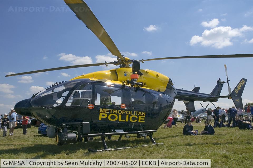 G-MPSA, 2005 Eurocopter-Kawasaki EC-145 (BK-117C-2) C/N 9065, G-MPSA of the London Metropolitan Police Service seen at the static display during the Biggin Hill Air Fair 2007, Biggin Hill Airport, Kent. U.K.