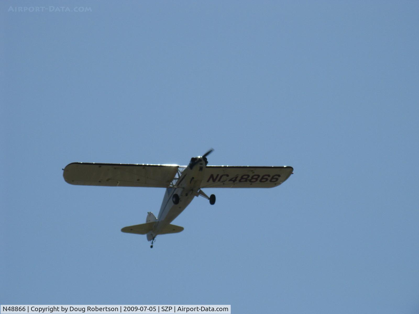 N48866, 1942 Taylorcraft DCO-65 C/N 4413, 1942 Taylorcraft DCO-65, Continental A&C65 65 Hp, takeoff climb Rwy 22