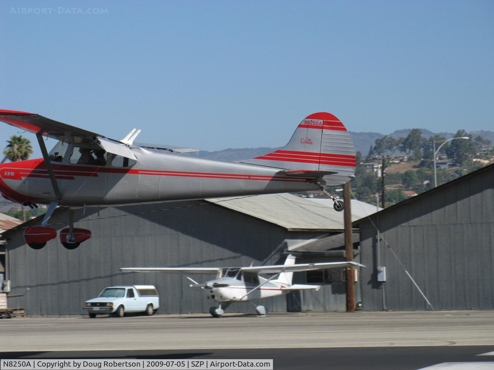 N8250A, 1952 Cessna 170B C/N 25102, 1952 Cessna 170B, Continental C-145-2 145 Hp, on final Rwy 22