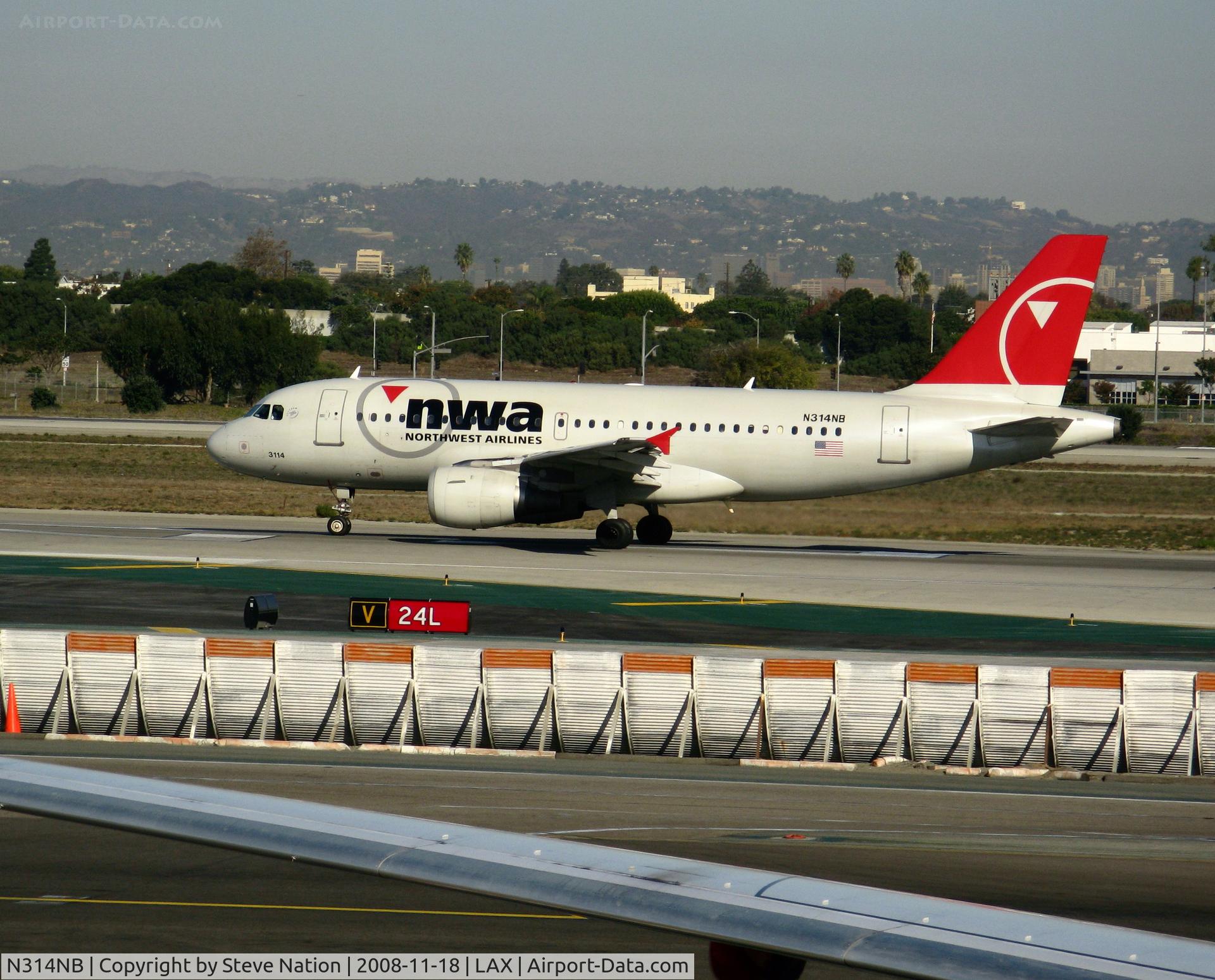 N314NB, 2000 Airbus A319-114 C/N 1191, NWA Northwest Airlines 2000 Airbus A319-114