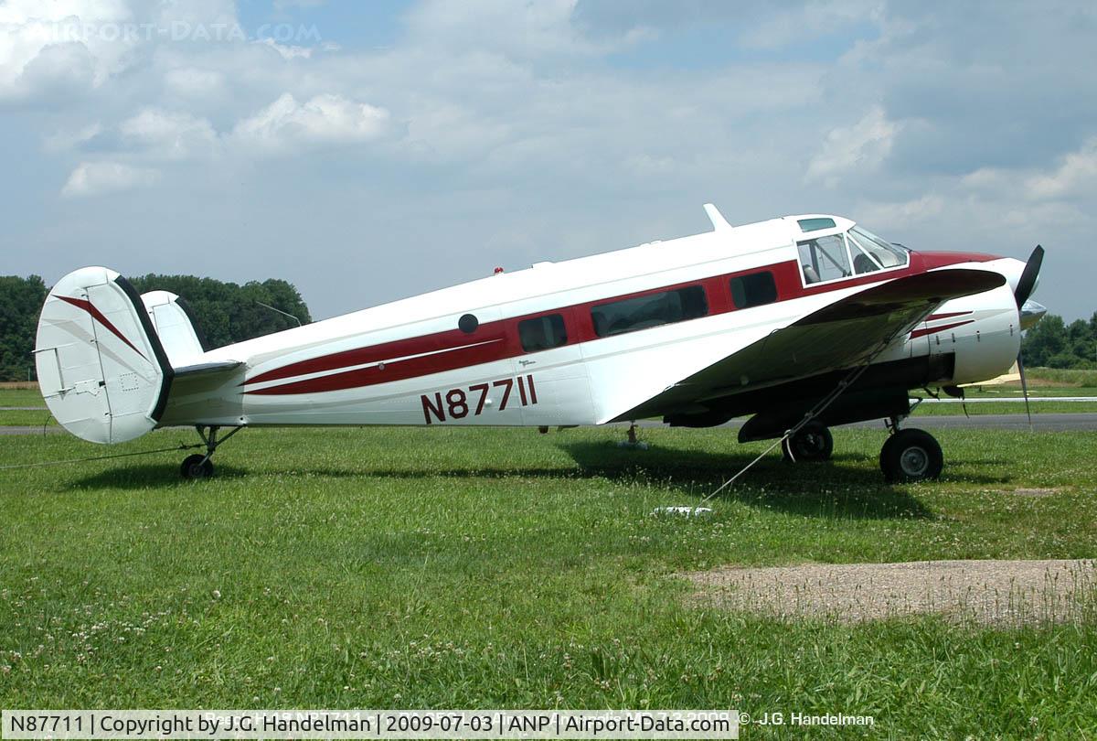 N87711, 1963 Beech H-18 C/N BA-650, at Lee Airport Annapolis MD