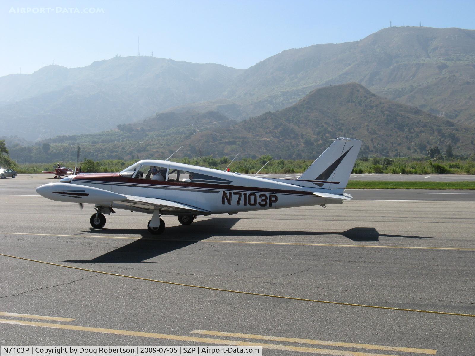 N7103P, 1960 Piper PA-24-250 Comanche C/N 24-2259, 1960 Piper PA-24-250 COMANCHE, Lycoming O-540-A1A5 250 Hp, taxi back