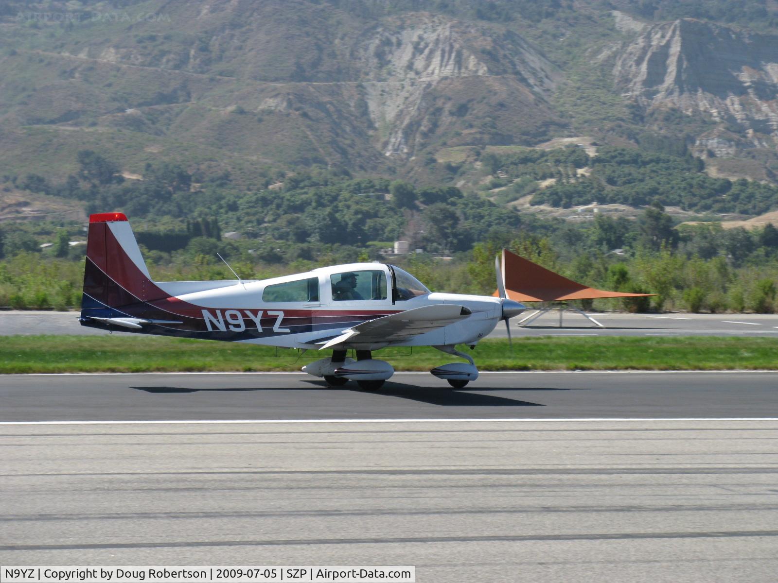 N9YZ, 1975 Grumman American AA-5A Cheetah C/N AA5-0822, 1975 Grumman American AA-5 CHEETAH, Lycoming O-320 150 Hp, landing roll Rwy 22