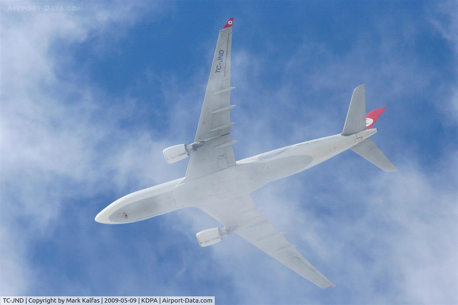 TC-JND, 2006 Airbus A330-203 C/N 754, Turkish A-330-203, TC-JND downwind over KDPA for KORD RWY 10