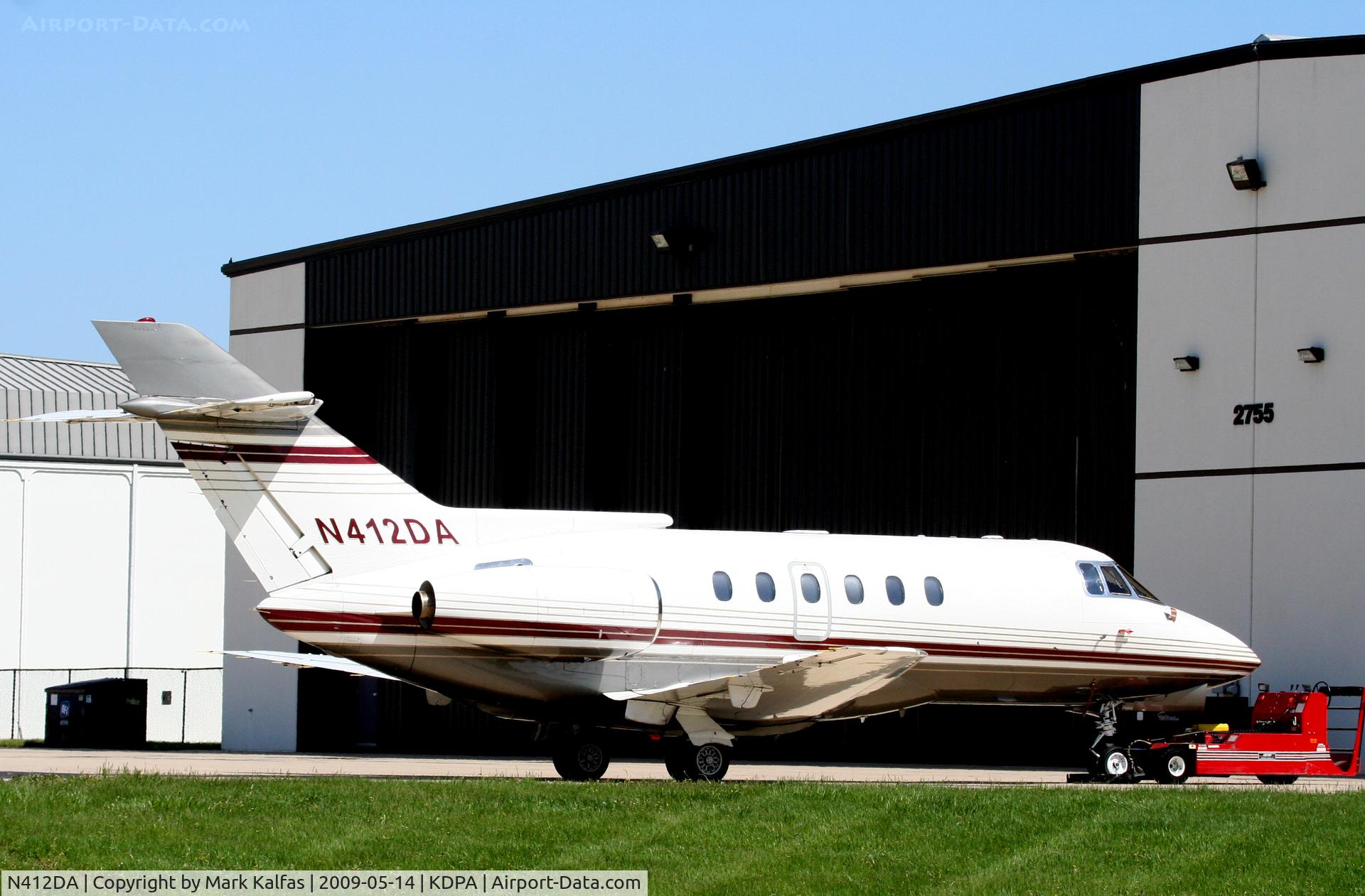N412DA, British Aerospace BAe.125 Series 800A C/N 258061, DAN AIR IV LLC Raytheon Hawker 800A on the ramp KDPA.