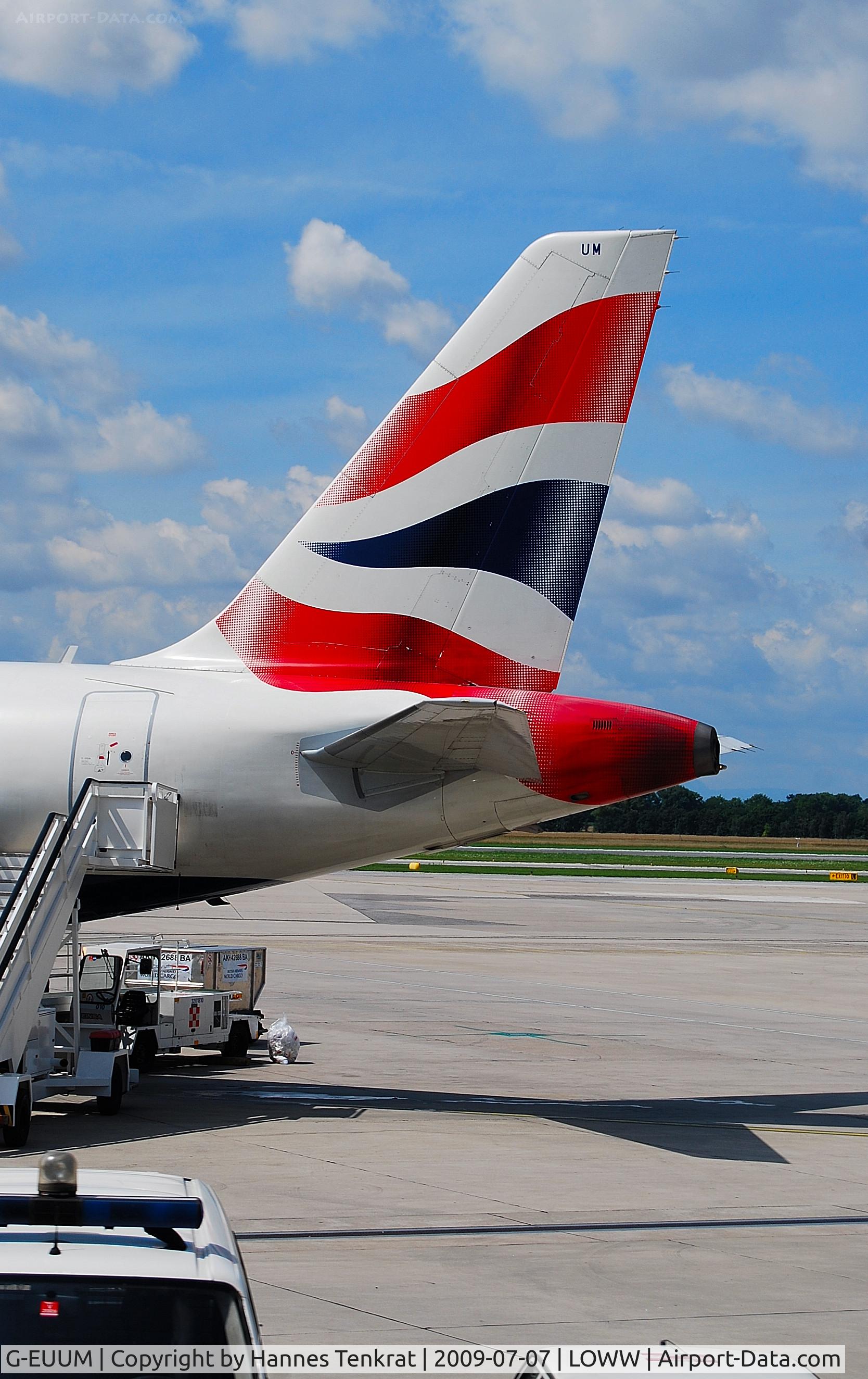 G-EUUM, 2002 Airbus A320-232 C/N 1907, Tail of British Airways Airbus A320