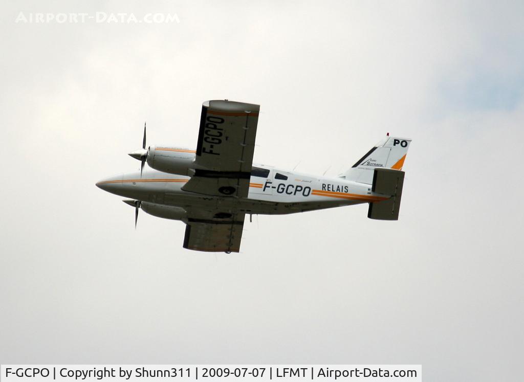 F-GCPO, Piper PA-34-200T C/N 348070358, On take off rwy 31... Used for French Cycle Tour 2009