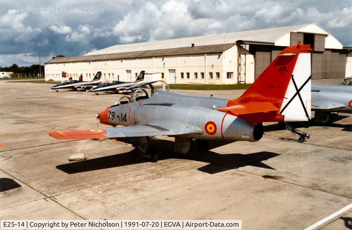 E25-14, CASA C-101EB Aviojet C/N EB01-14-014, CASA Aviojet of the Spanish Air Force display team at the 1991 Intnl Air Tattoo at RAF Fairford.