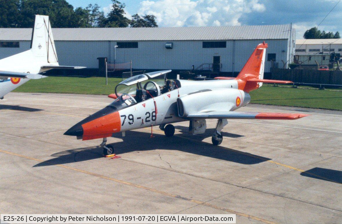 E25-26, CASA C-101EB Aviojet C/N EB01-26-026, CASA Aviojet of the Spanish Air Force's display team at the 1991 Intnl Air Tattoo at RAF Fairford.