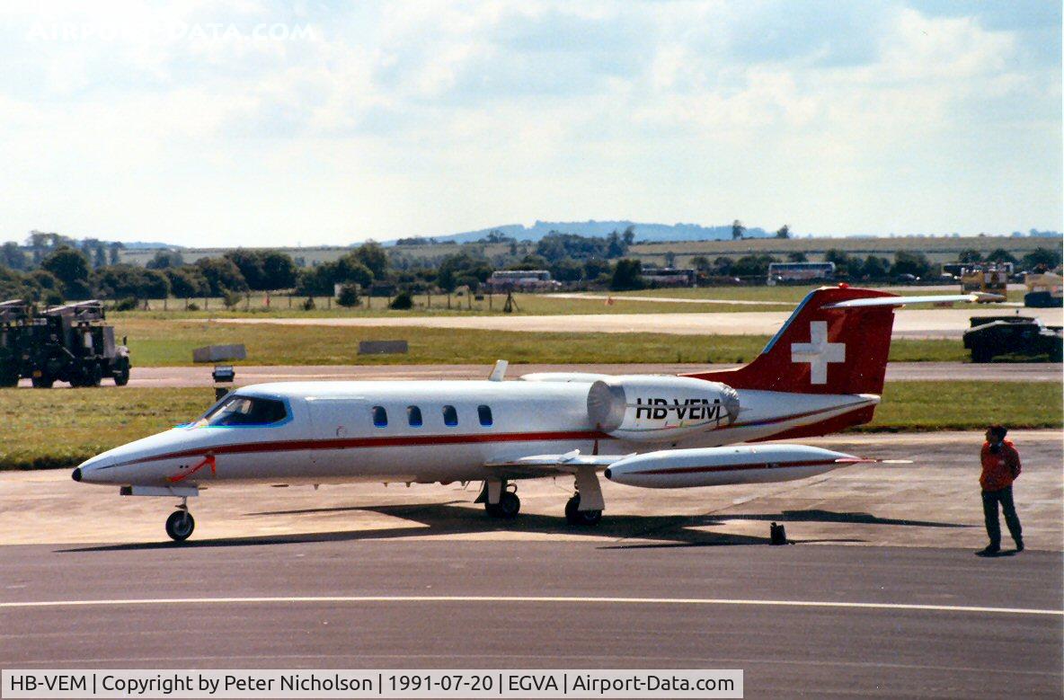 HB-VEM, 1976 Learjet 35A C/N 35A-068, Learjet visitor to the 1991 Intnl Air Tattoo at RAF Fairford.