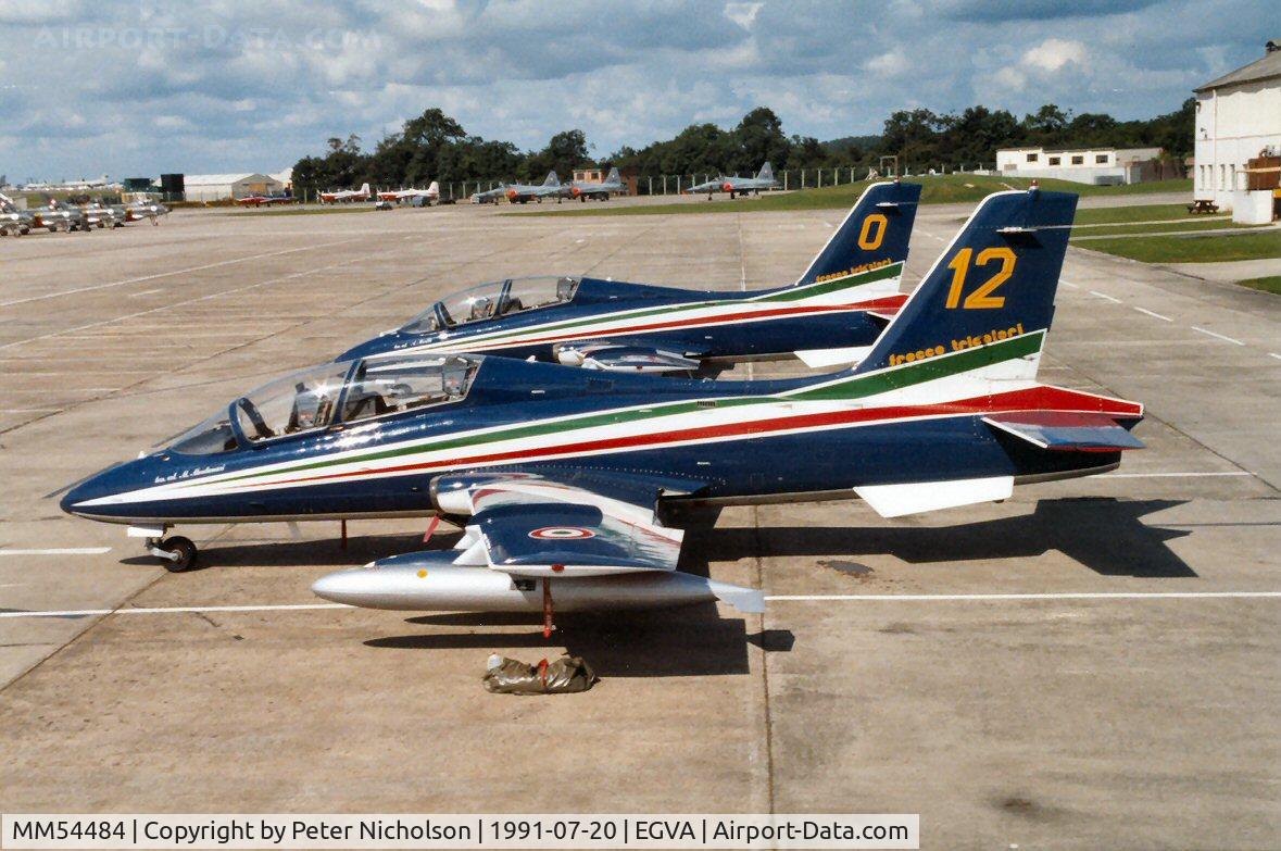 MM54484, Aermacchi MB-339A C/N 6681/076/AD013, Another view of MB.339A number 12 of the Frecce Tricolori at the 1991 Intnl Air Tattoo at RAF Fairford.