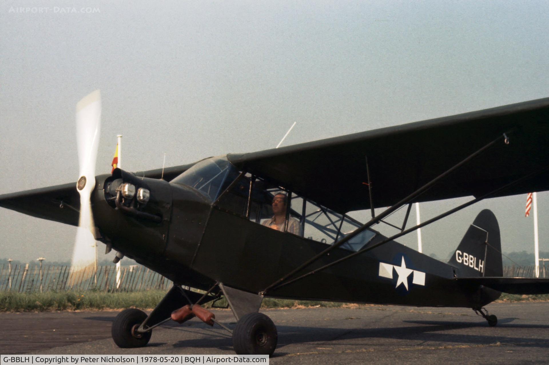 G-BBLH, 1943 Piper J3C-65 Cub Cub C/N 10549, This aircraft attended the 1978 Biggin Hill Air Fair as a Piper O-59A Grasshopper.