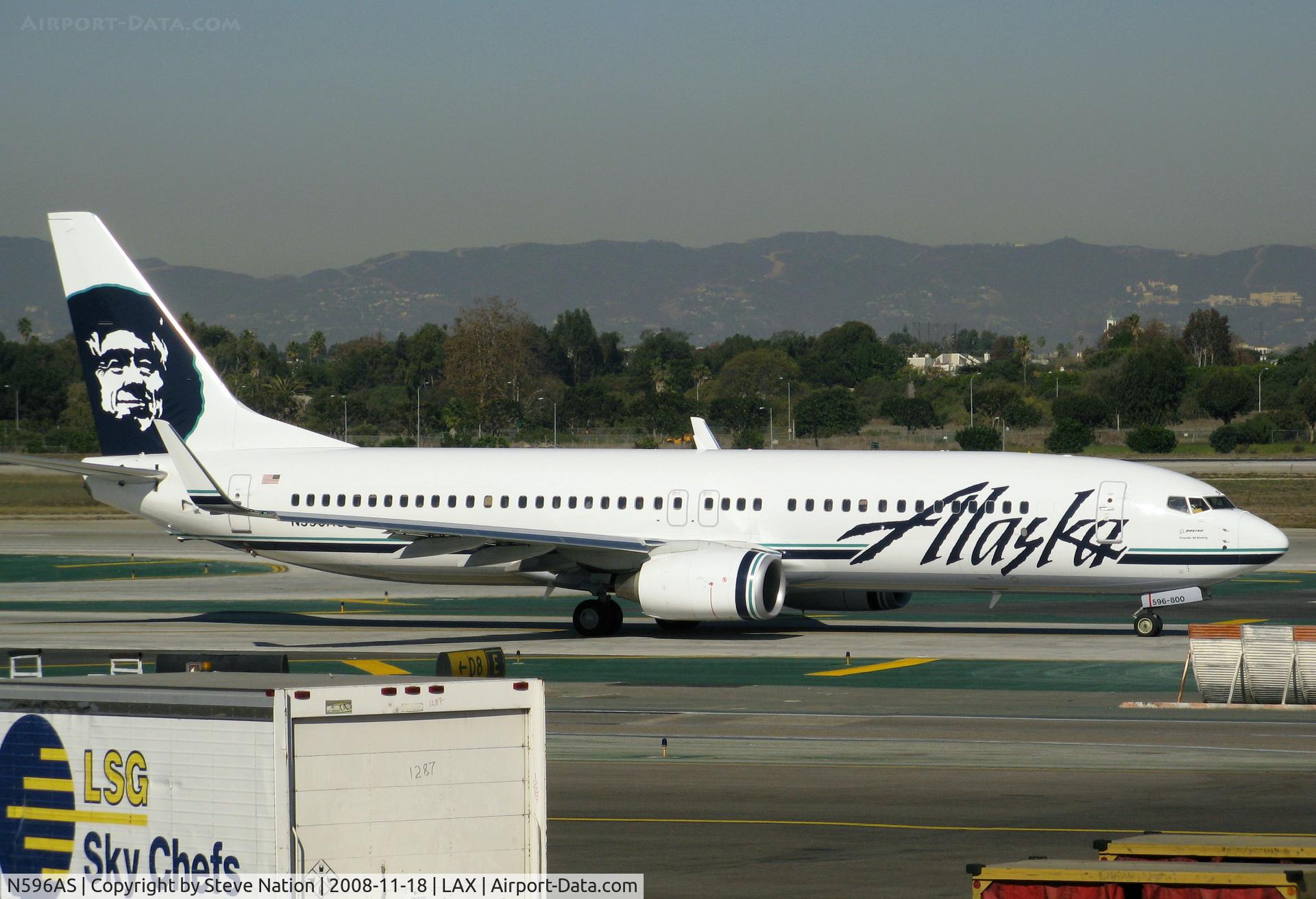 N596AS, 2008 Boeing 737-890 C/N 35688, Alaska 2008 Boeing 737-890 taxiing RW 24L