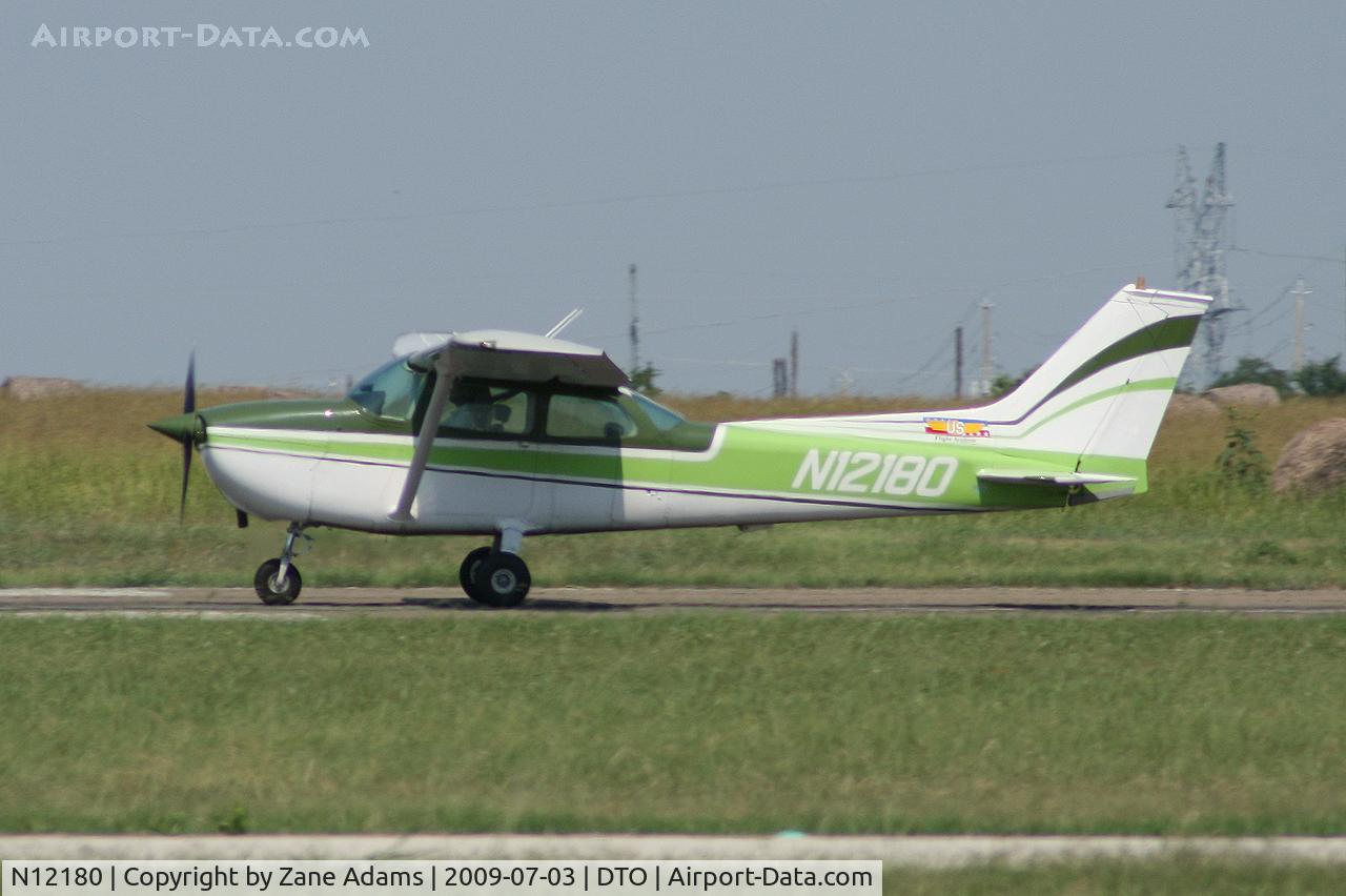 N12180, 1973 Cessna 172M C/N 17261864, At Denton Municipal (it's hot out there! )