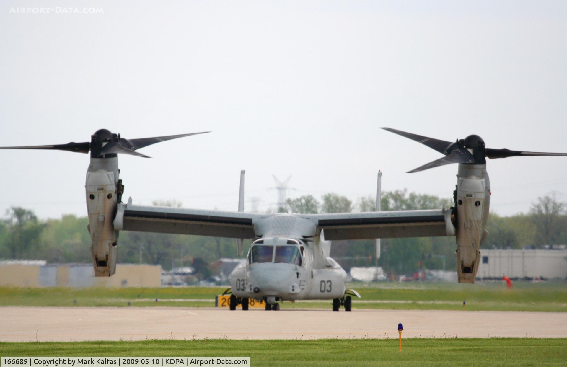166689, Bell-Boeing MV-22B Osprey C/N D0083, MV-22, 166689/VMM-162 taxing to the ramp KDPA