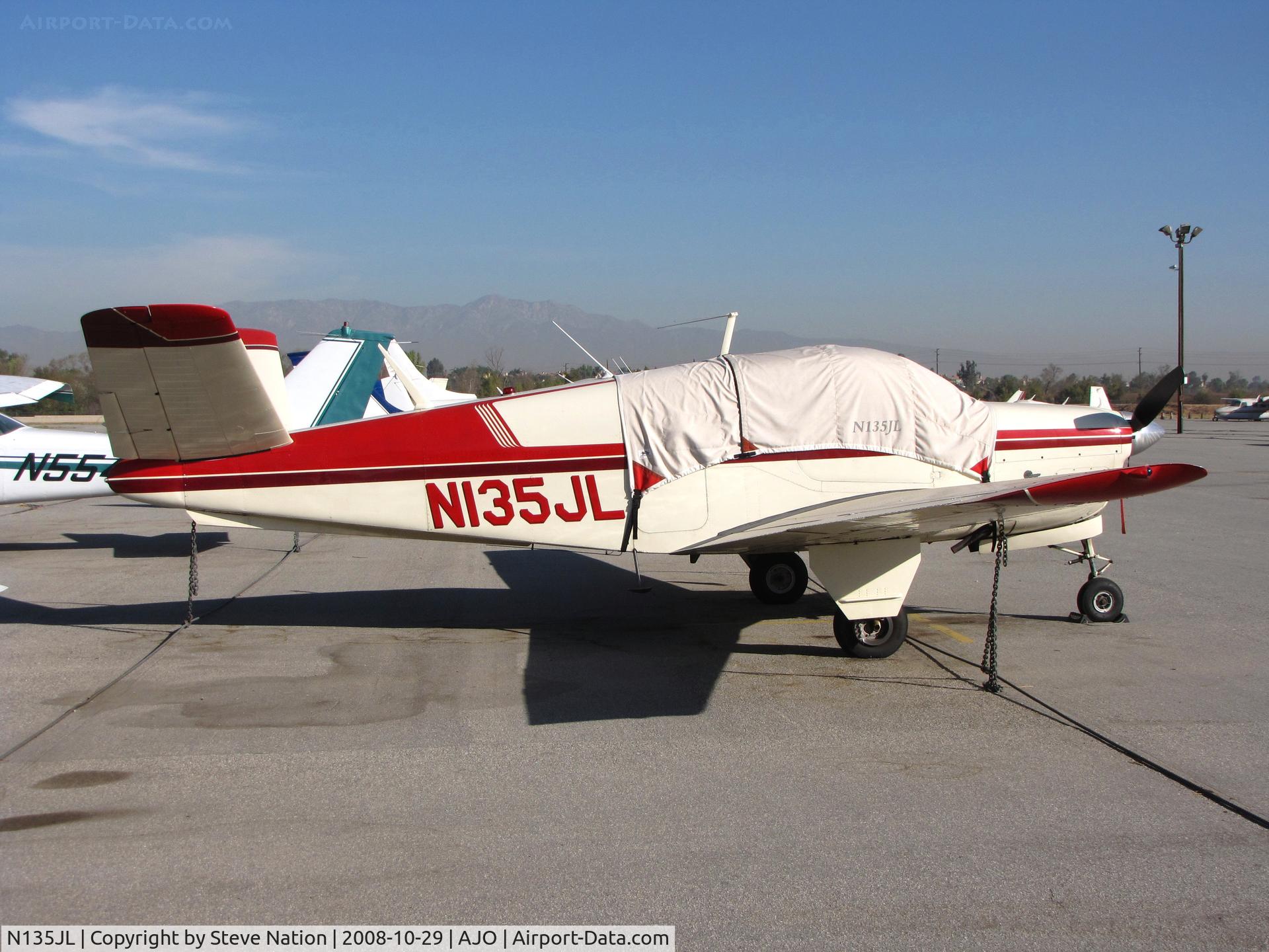 N135JL, 1955 Beech G35 Bonanza C/N D-4419, 1955 Beech G35 with cover @ Corona Airport, CA