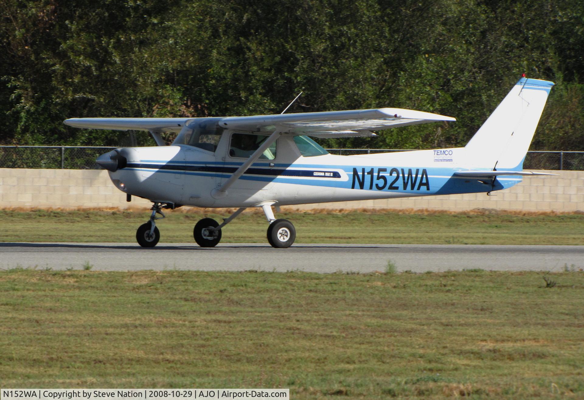 N152WA, 1979 Cessna 152 C/N 15283845, TEMCO International 1979 Cessna 152 taking-off @ Corona Airport, CA