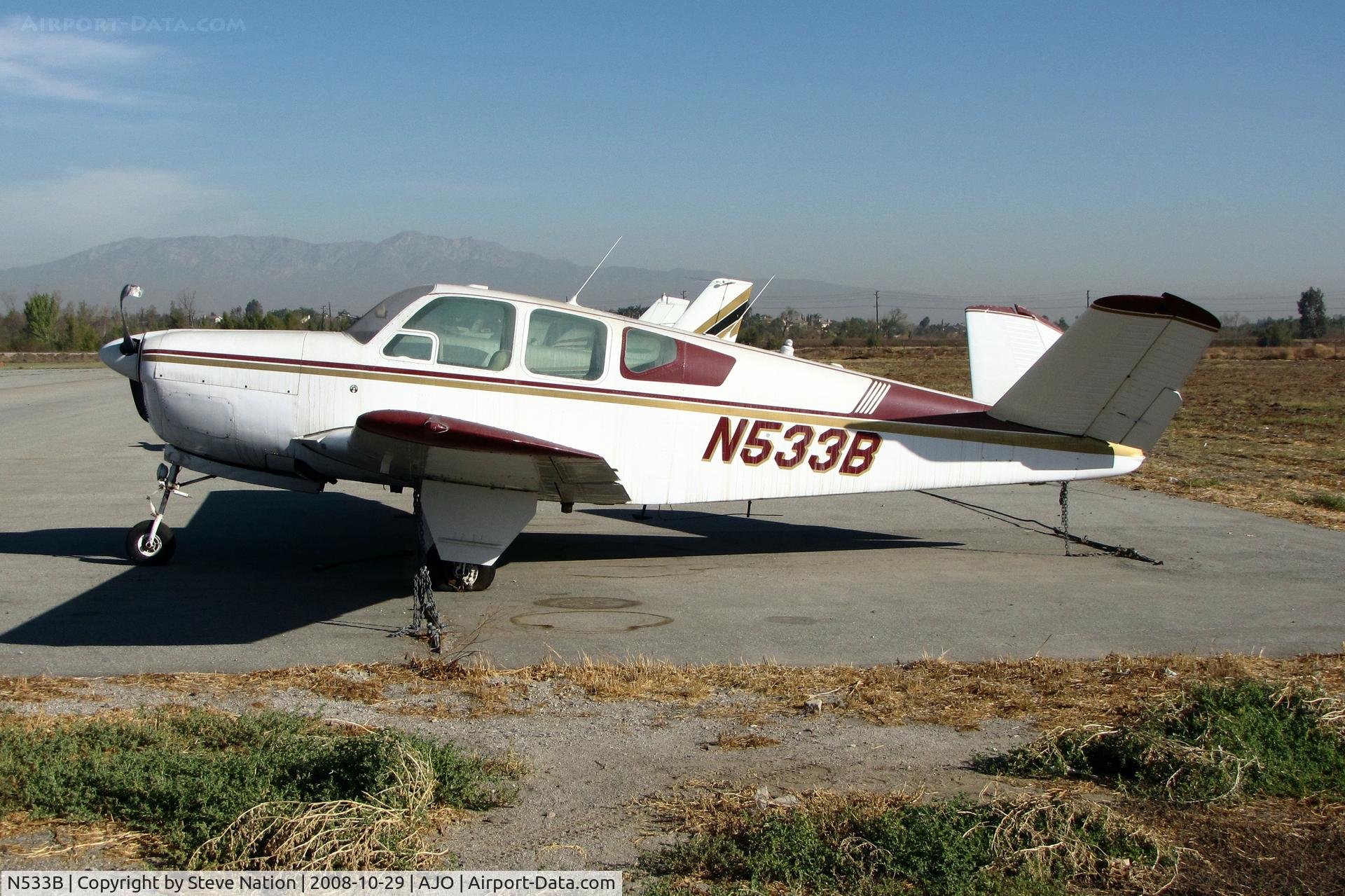 N533B, 1951 Beech H35 Bonanza C/N D-5108, 1951 Beech H35 with bent prop @ Corona Airport, CA