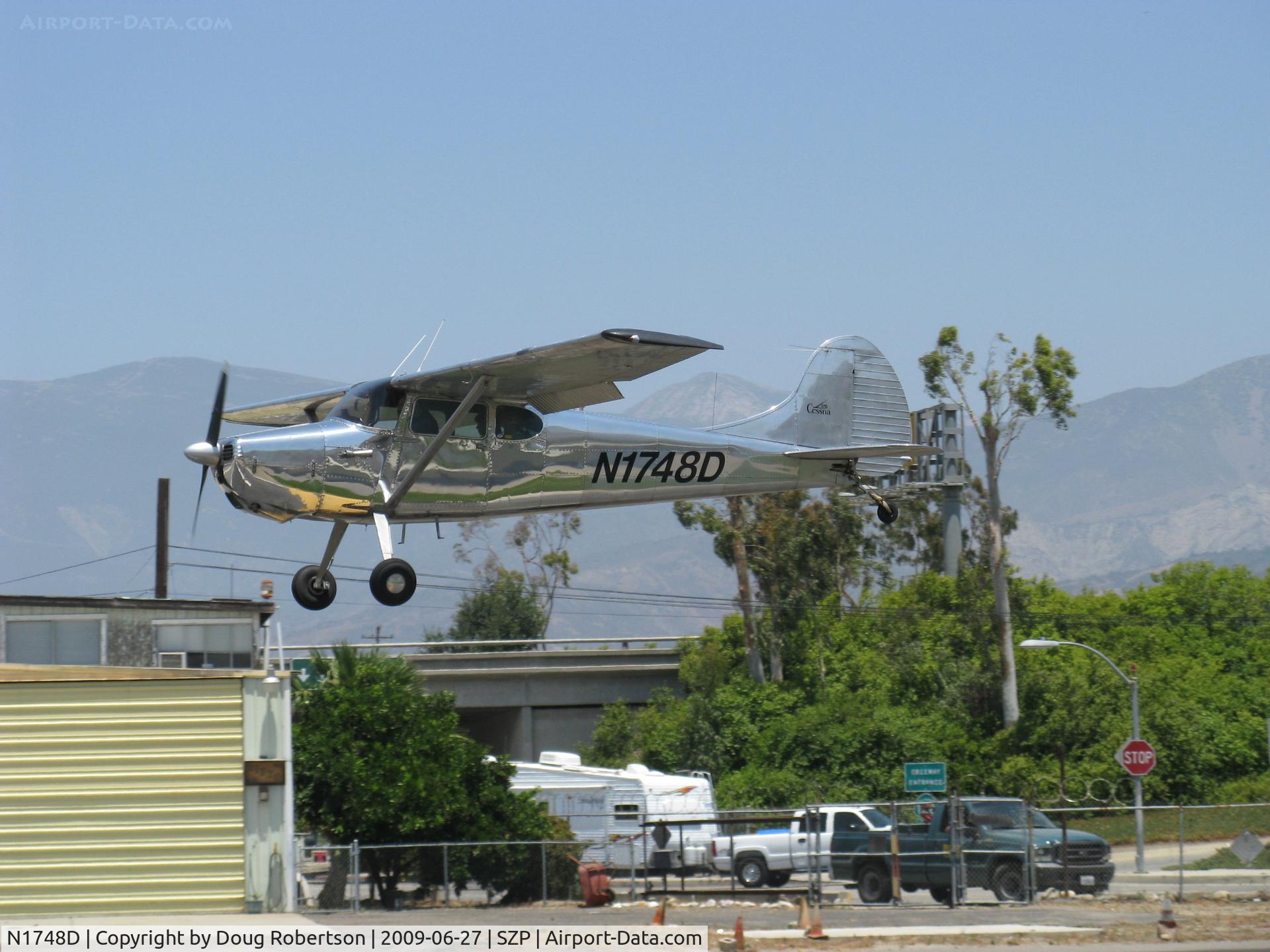 N1748D, 1951 Cessna 170A C/N 20191, 1951 Cessna 170A, Continental C145 145 Hp, on final Rwy 22