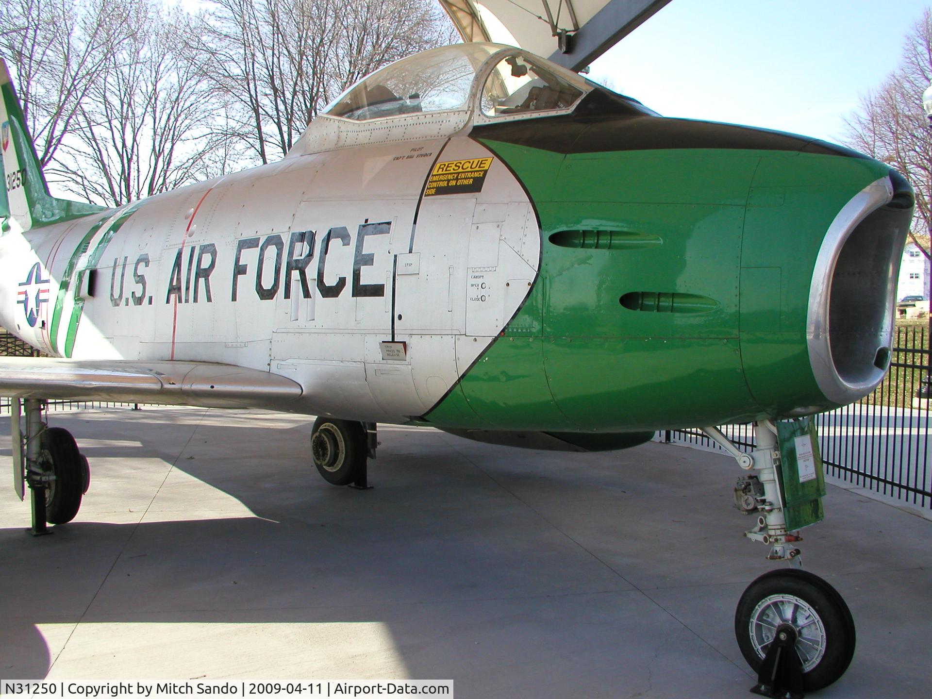 N31250, 1953 North American F-86H Sabre C/N 203-22, At the Lakeville Veterans Memorial at Aronson Park in Lakeville, MN.