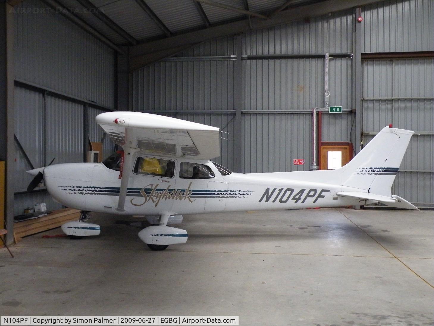N104PF, 1998 Cessna 172R C/N 17280313, Cessna 172 hangared at Leicester