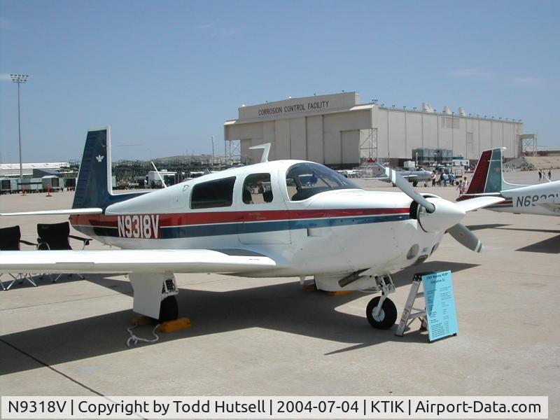 N9318V, 1969 Mooney M20F Executive C/N 690090, July 4th at Tinker AFB