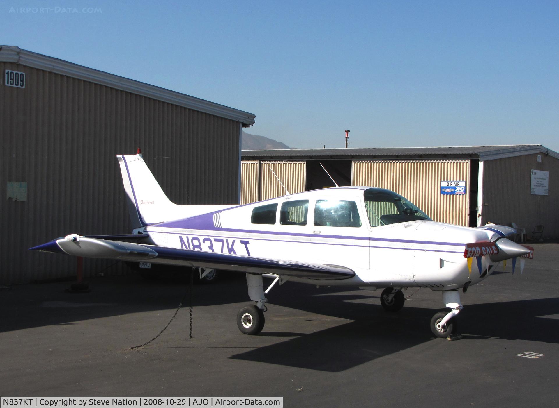 N837KT, 1978 Beech C23 Sundowner 180 C/N M-2076, Deep Purple 1978 Beech C23