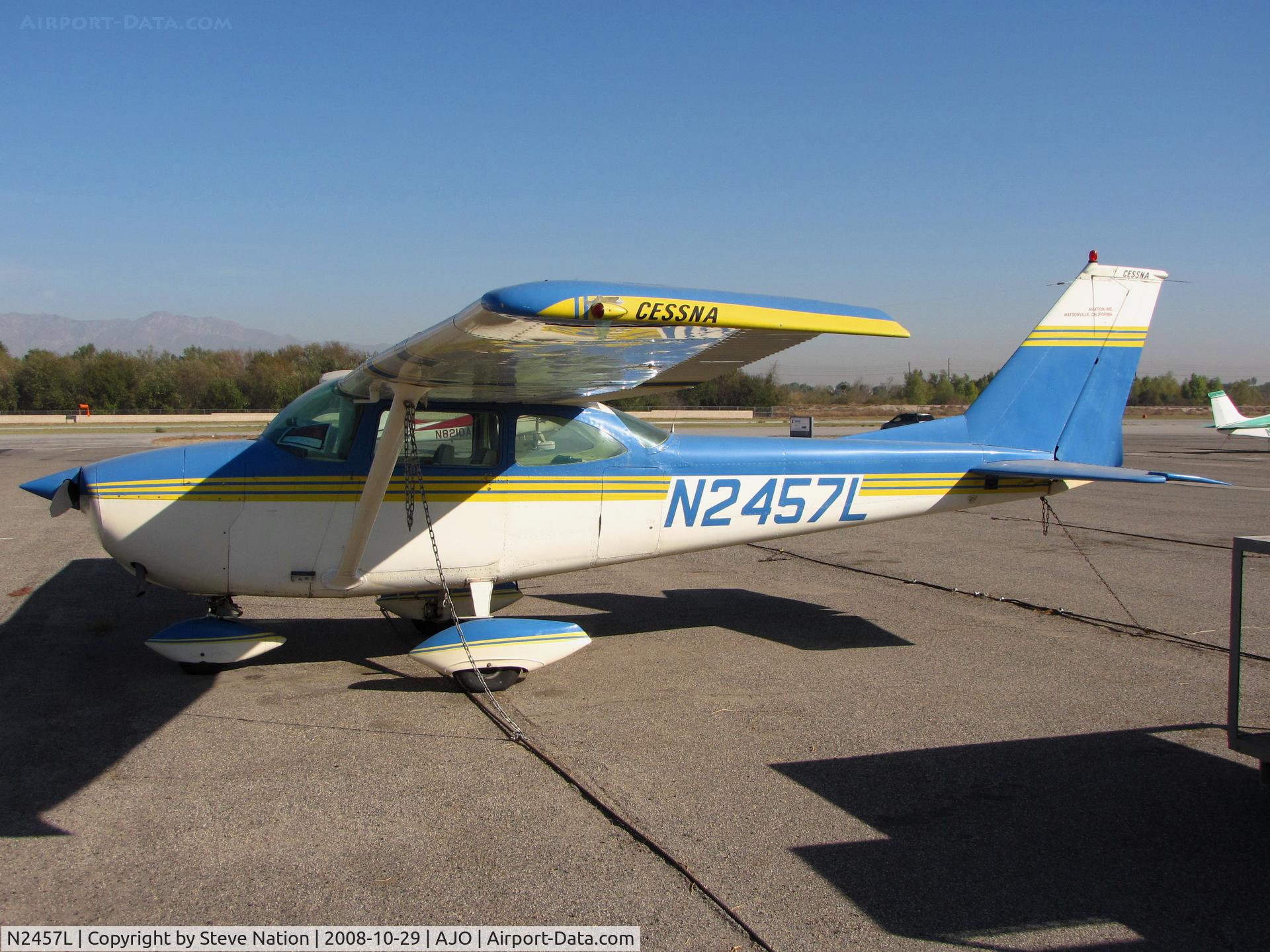 N2457L, 1966 Cessna 172H C/N 17255657, () Aircraft Inc. Watsonville, CA on tail (University of California colors!)