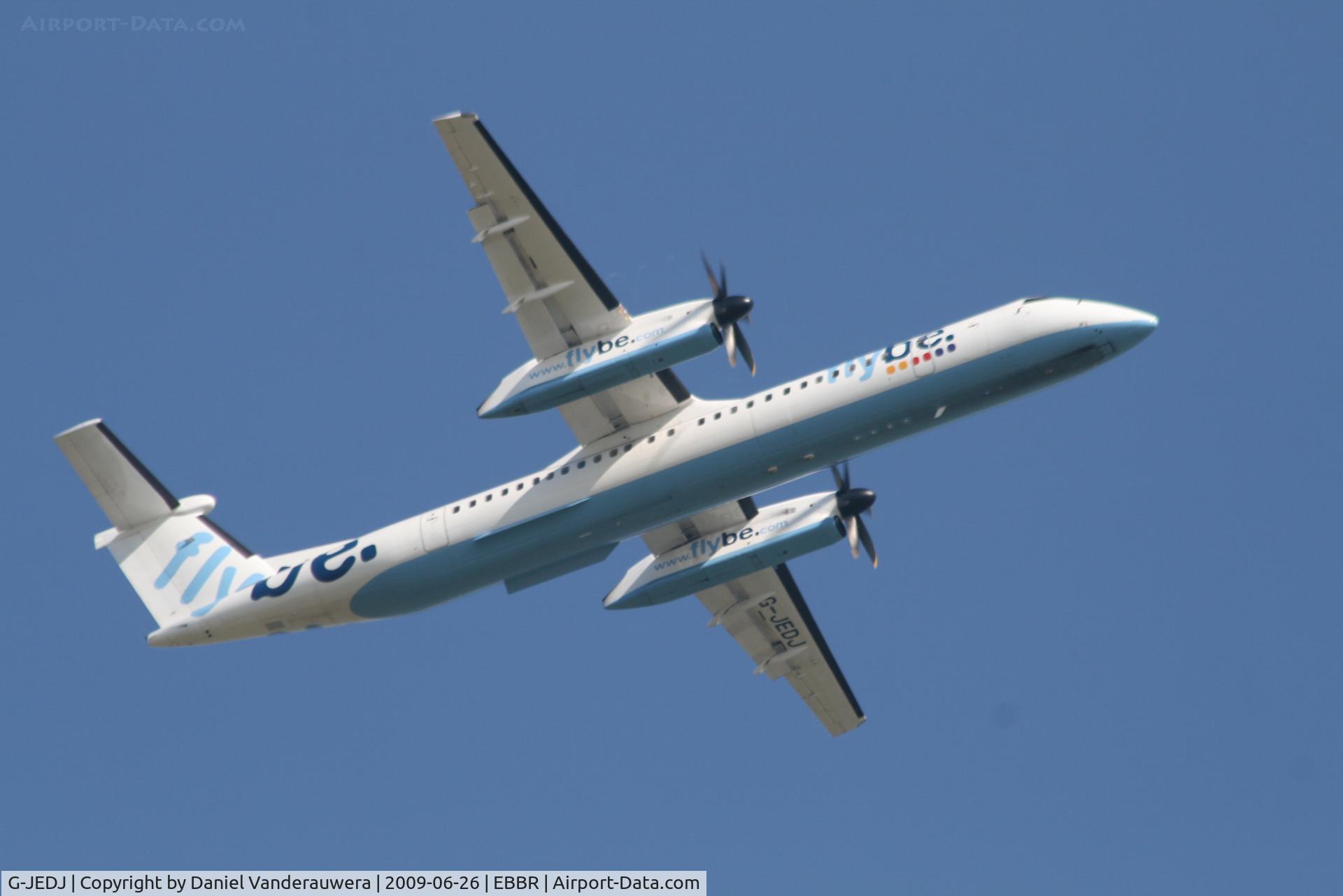G-JEDJ, 2002 De Havilland Canada DHC-8-402Q Dash 8 C/N 4058, Flight BE7182 is taking off from rwy 07R
