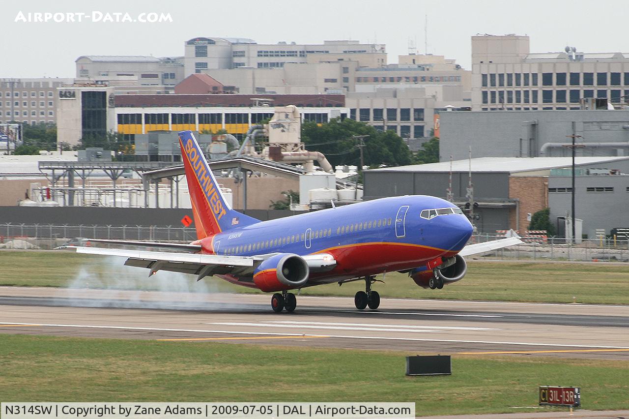 N314SW, 1986 Boeing 737-3H4 C/N 23336, Southwest Airlines at Dallas Love Field