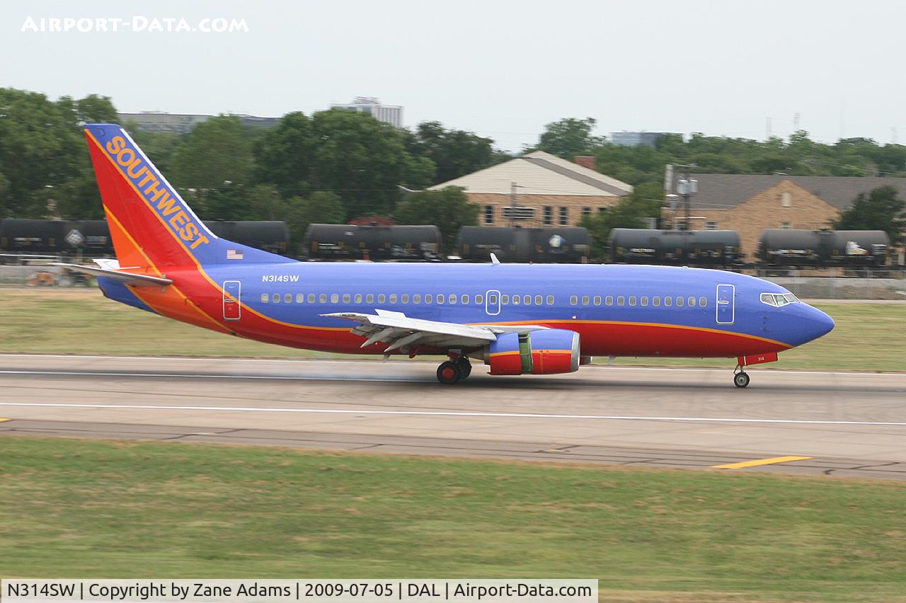 N314SW, 1986 Boeing 737-3H4 C/N 23336, Southwest Airlines at Dallas Love Field