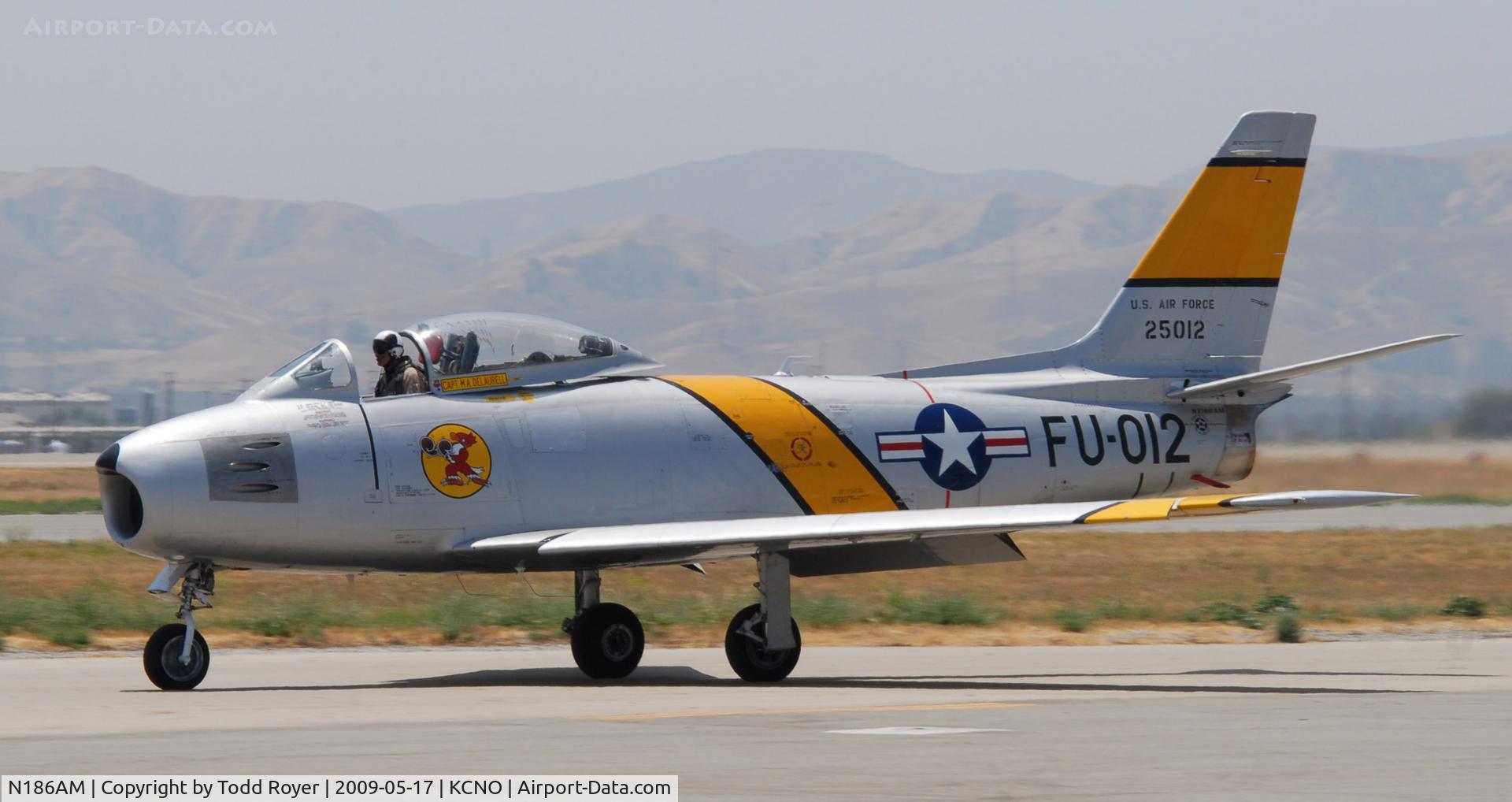 N186AM, 1952 North American F-86F Sabre C/N 191-708, Chino Airshow 2009